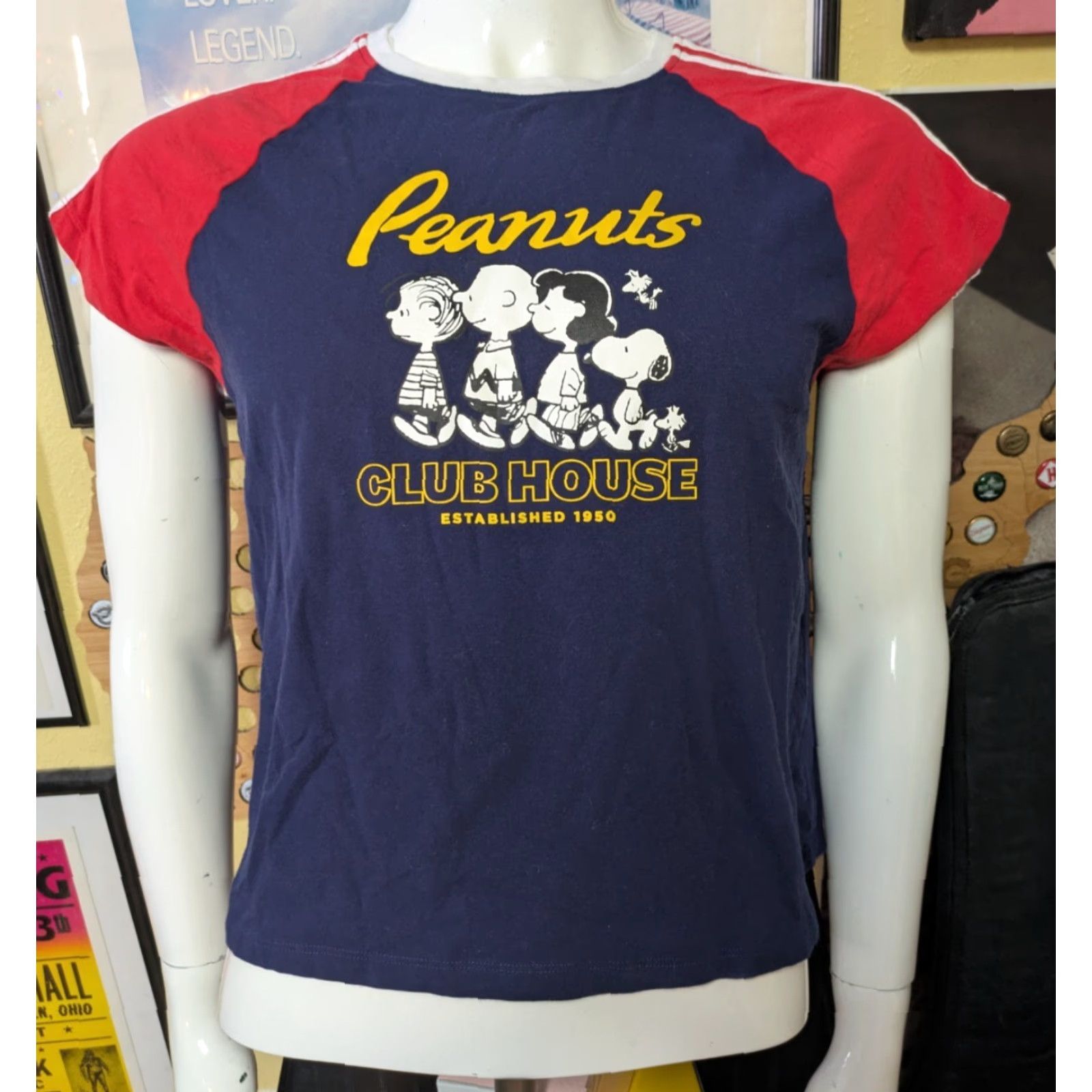 Peanuts VINTAGE Peanuts Club House Womens T-Shirt Cropped Jersey Short Sleeve Crew Neck 2XL Blue Mens Womens Girls Size XXL / US 16-18 / IT 52-54 - 2 Thumbnail