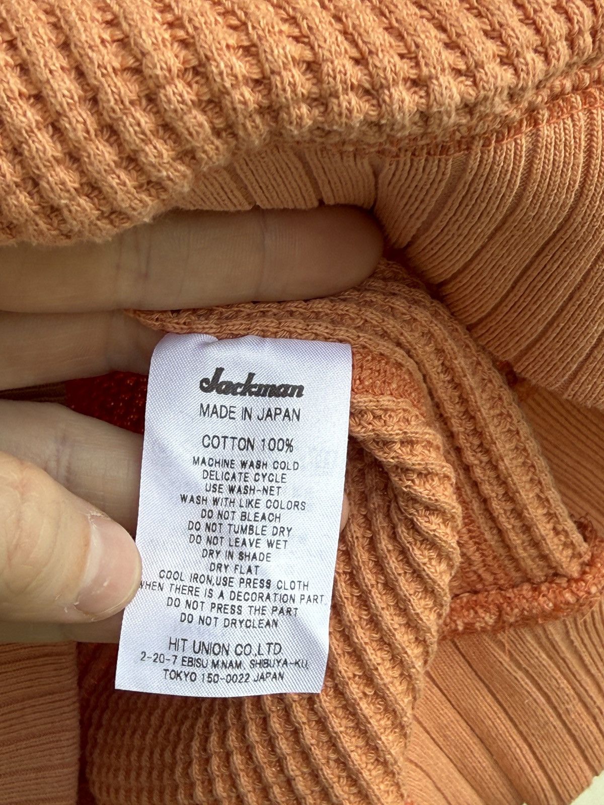 Jackman Jackman"cotton waffle mid neck"(sunset orange) unisex Size US XL / EU 56 / 4 - 5 Thumbnail