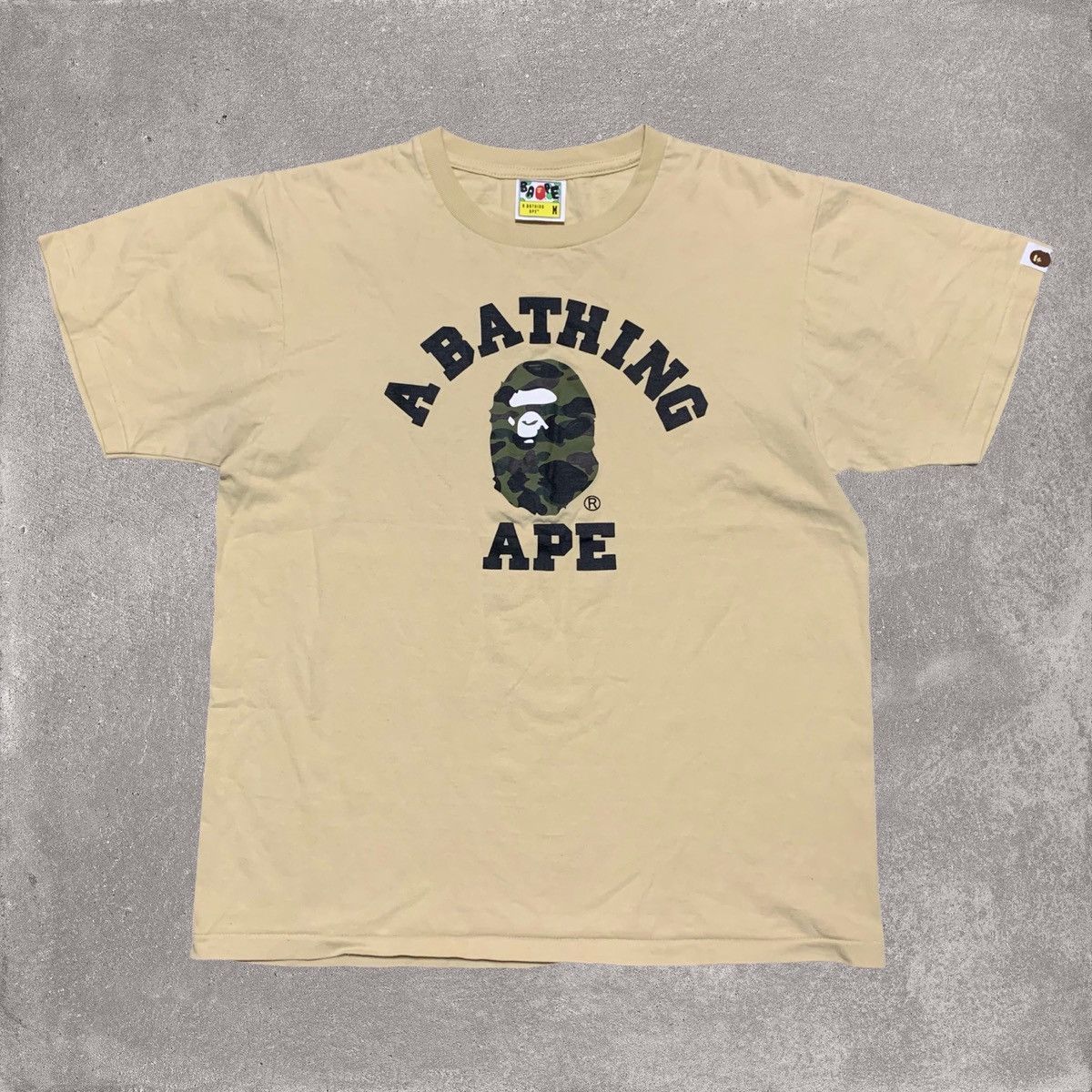 Bape Bape Medium College Camo Beige Tan Tee A Bathing Ape Size US M / EU 48-50 / 2 - 1 Thumbnail