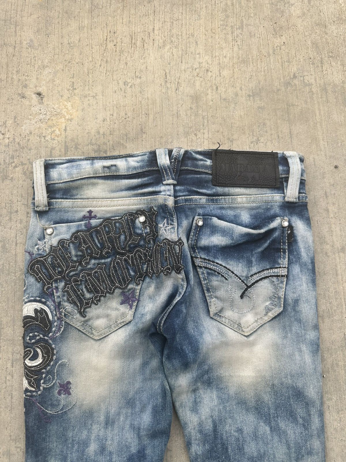 Japanese Brand 2000s Maraxia embroidery skinny wash jeans Size 26" / US 2 / IT 38 - 6 Thumbnail