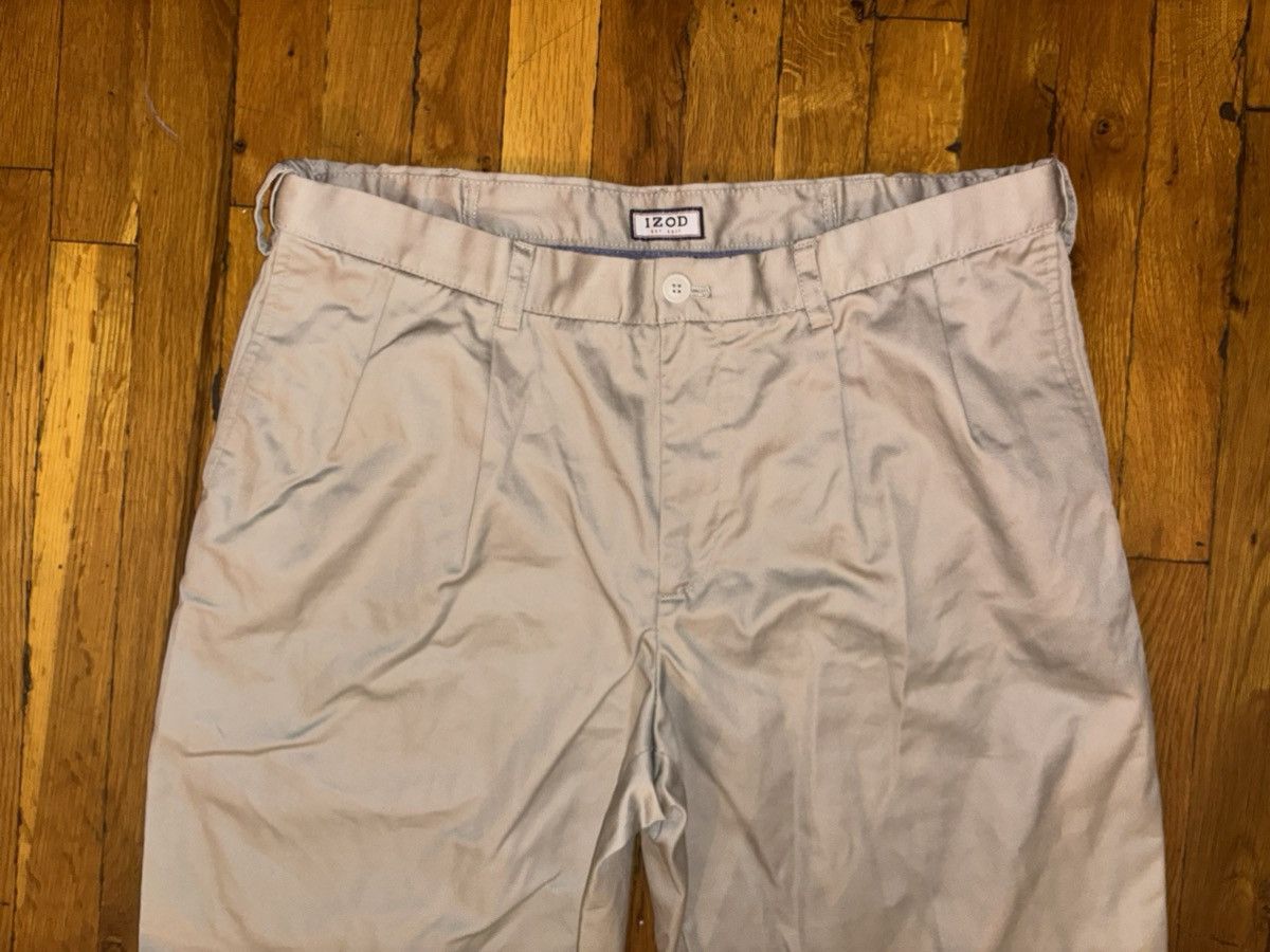 Designer Izod Mens 38x29 Tan Pleated Cuffed Straight Leg 100% Cotton Size US 34 / EU 50 - 5 Thumbnail