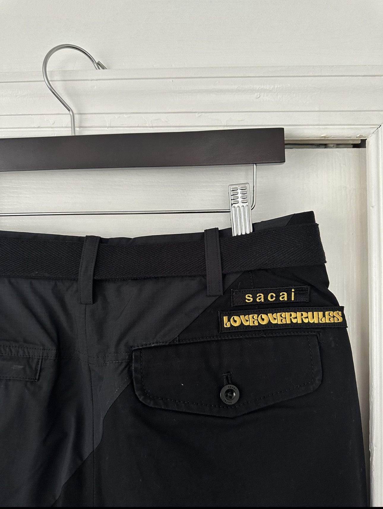 Sacai LOVEOVERRULES Hank Willis Thomas Solid Mix Cargo Pants Size US 32 / EU 48 - 4 Thumbnail
