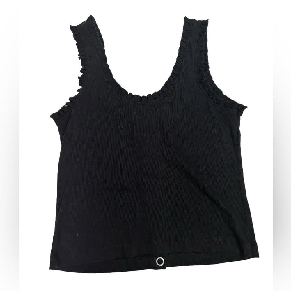 Chase Authentics Chaser l NWOT Black Ribbed Snap Button Tank Small Size S / US 4 / IT 40 - 4 Thumbnail
