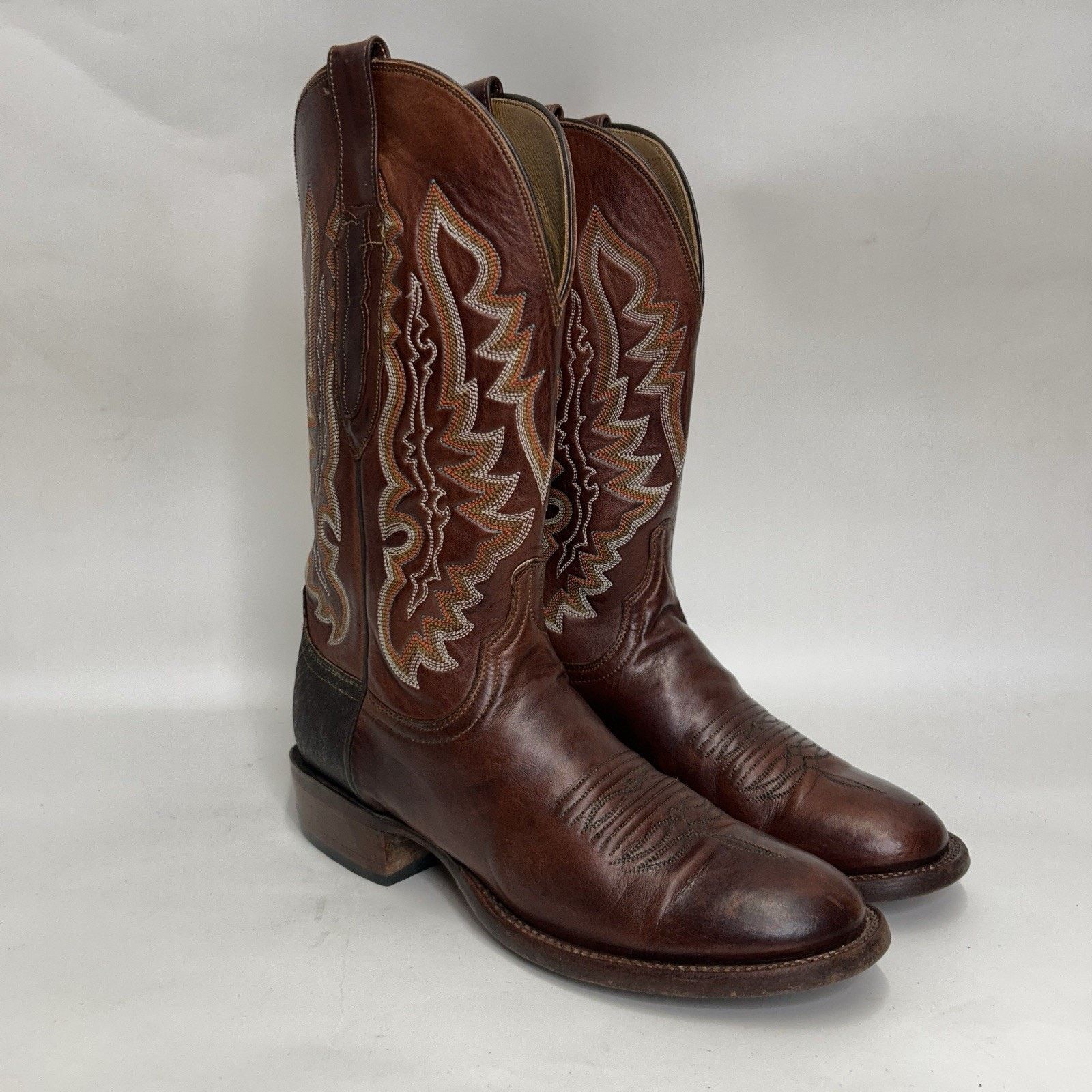 Lucchese Lucchese Shark Skin Square Toe Cowboy Boots “Brown” Size US 8 / EU 41 - 1 Thumbnail