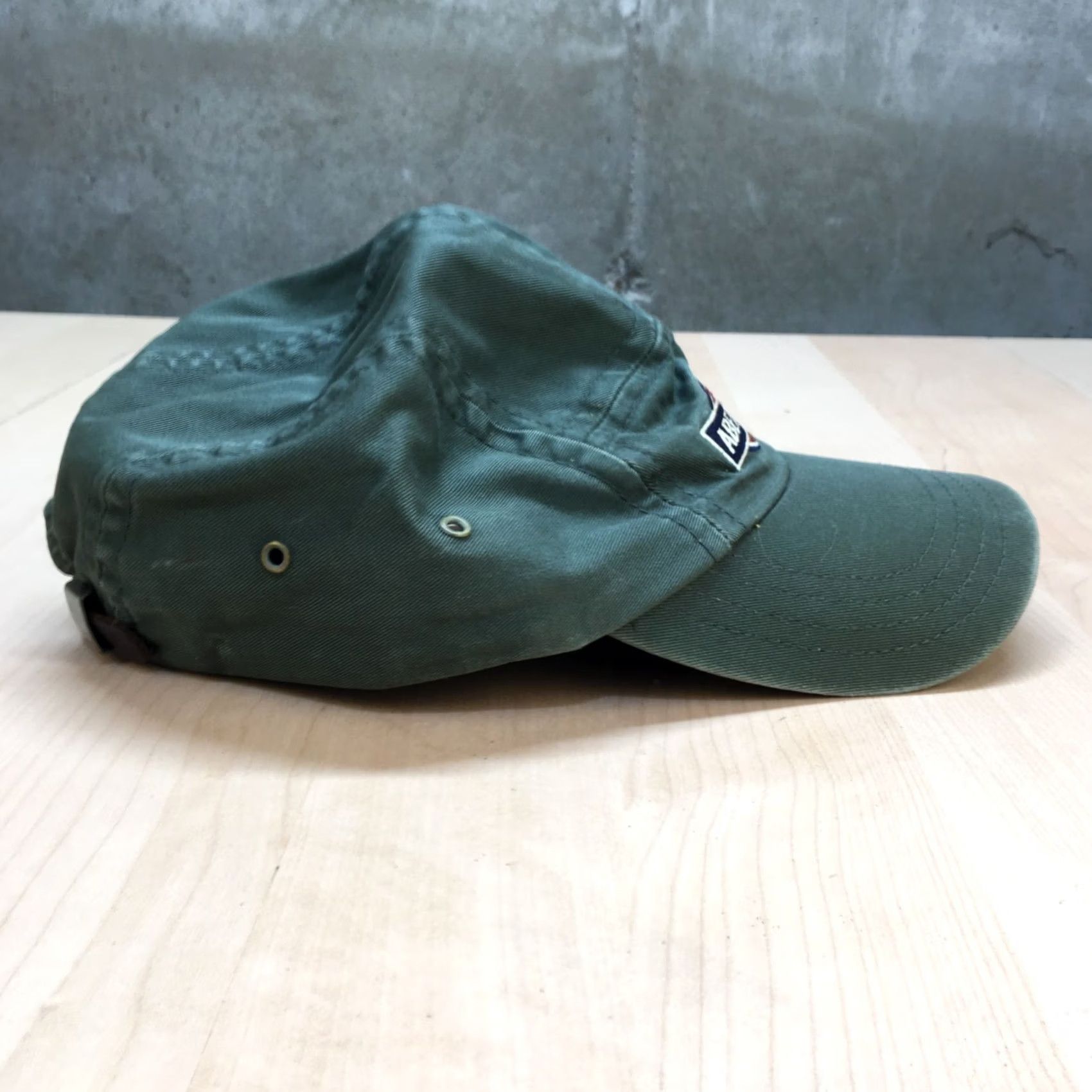 Abercrombie & Fitch VINTAGE Abercrombie & Fitch 5 Panel Camp Hat Adult OS USA Made OD Green Leather Hat Size ONE SIZE - 3 Thumbnail