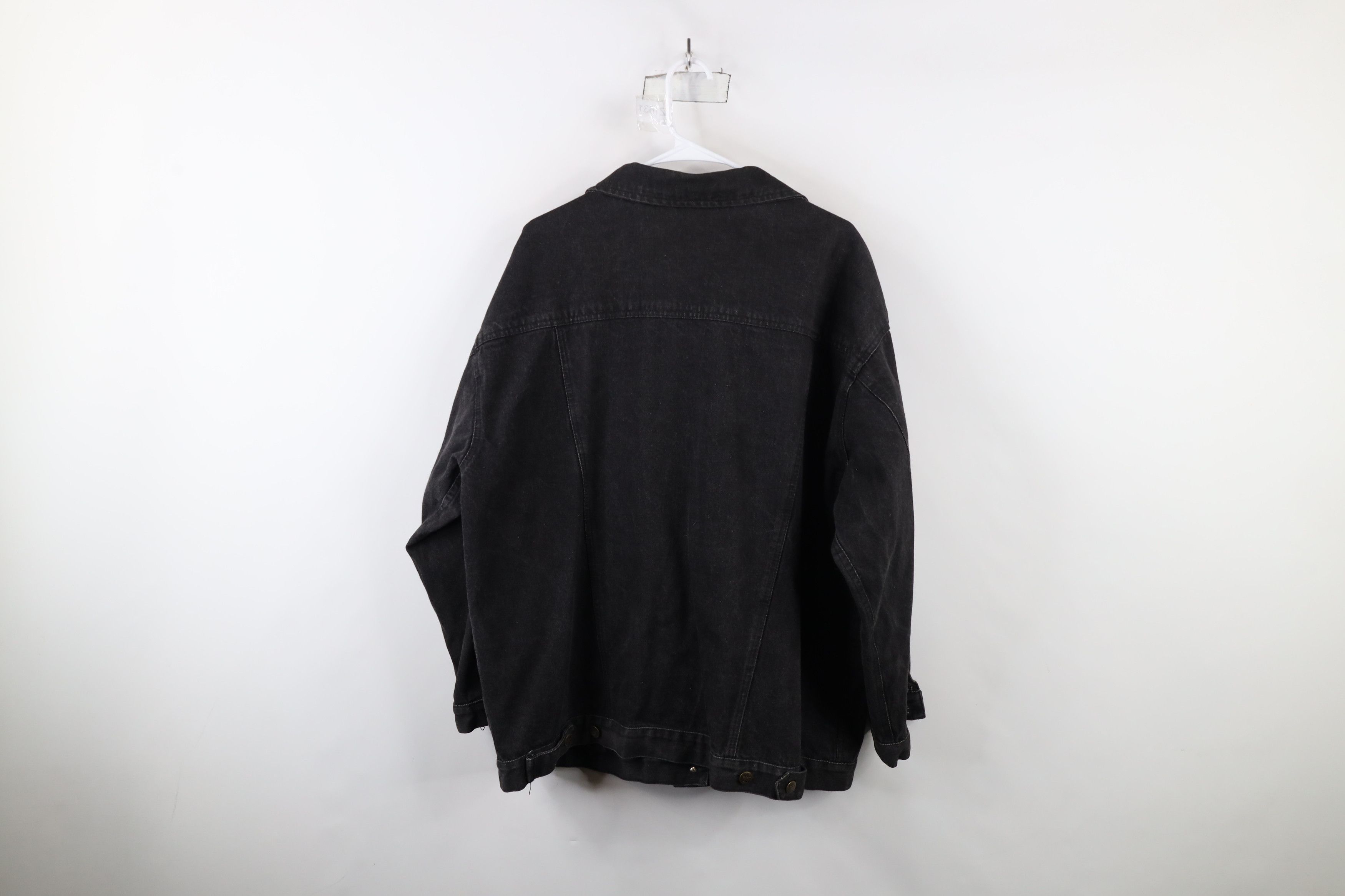 Vintage Vintage 90s Streetwear Baggy Denim Jean Trucker Jacket Black Size XL / US 12-14 / IT 48-50 - 14 Thumbnail