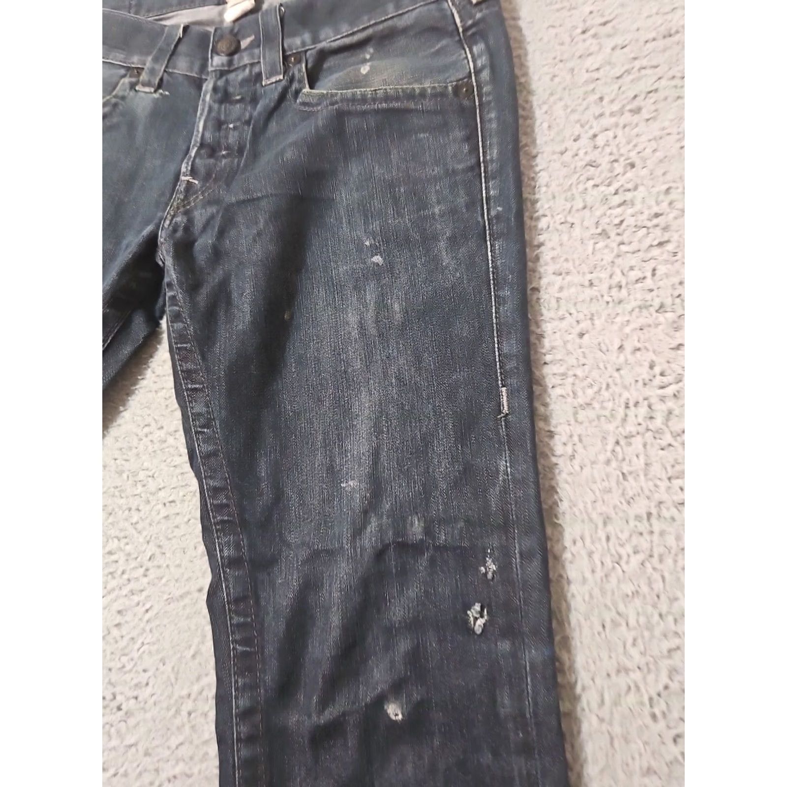 True Religion True Religion Jeans Mens Skinny Dark Wash Faded Distressed 32 x 33 Size US 34 / EU 50 - 5 Thumbnail