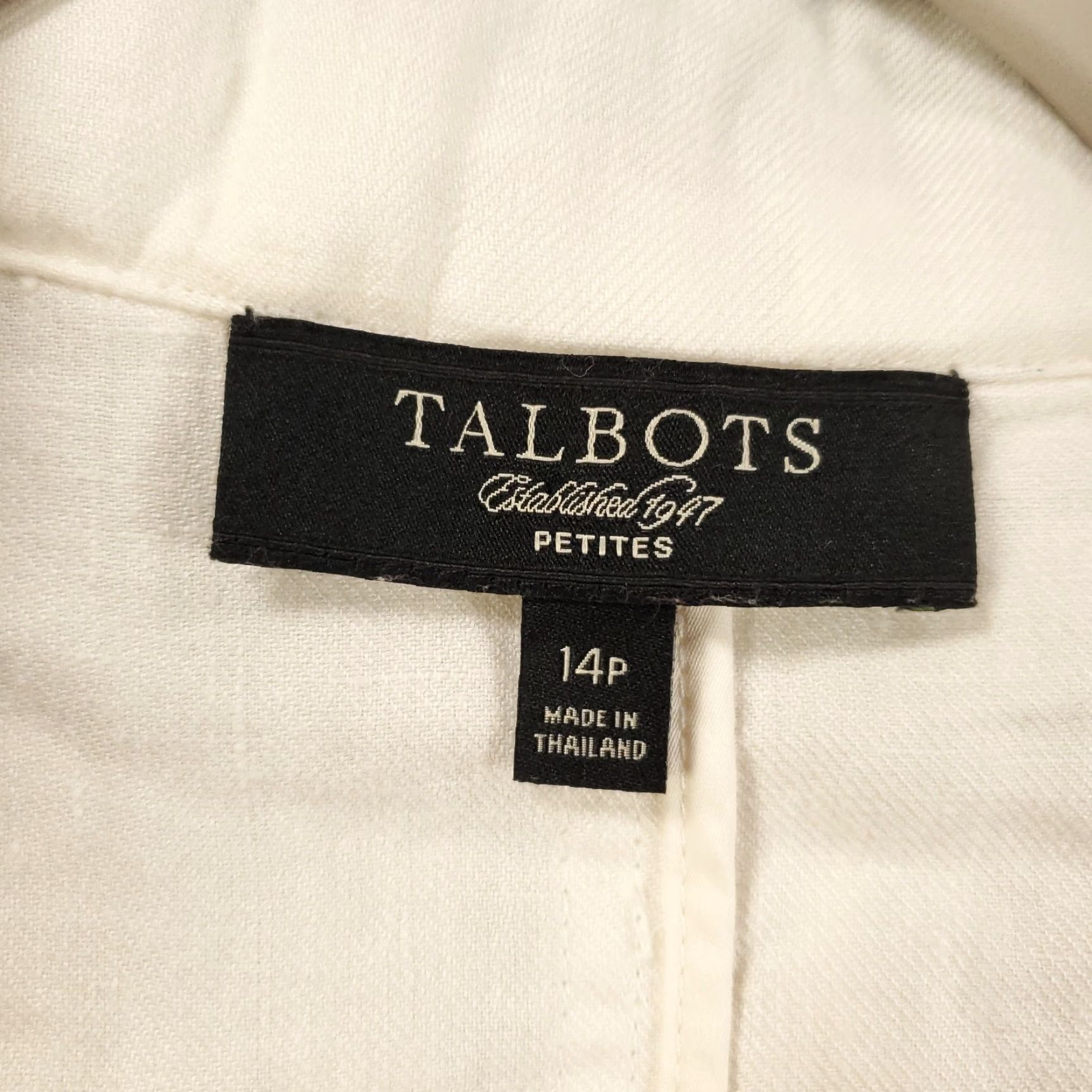 Talbots VINTAGE Talbots Linen Jacket Womens Petite 14 White Casual Travel Workwear Short Sleeve Full Zip Hood Packable Size XL / US 12-14 / IT 48-50 - 3 Thumbnail