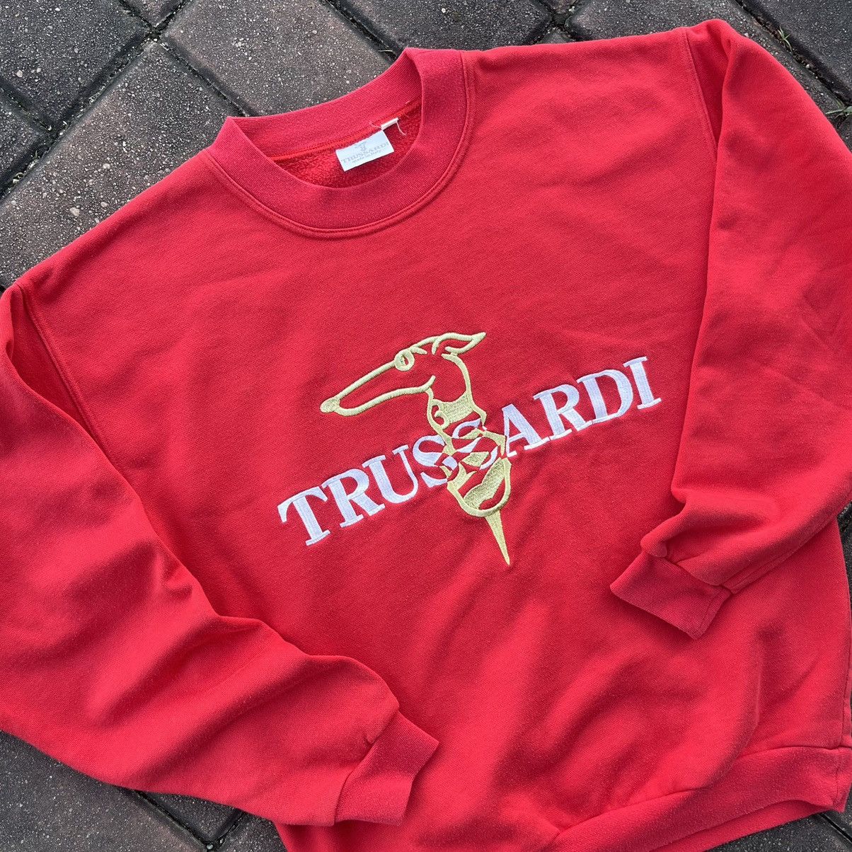 Trussardi × Vintage VINTAGE Y2K TRUSSARDI SPELLOUT EMBROIDERED SWEATSHIRT Size US M / EU 48-50 / 2 - 4 Thumbnail