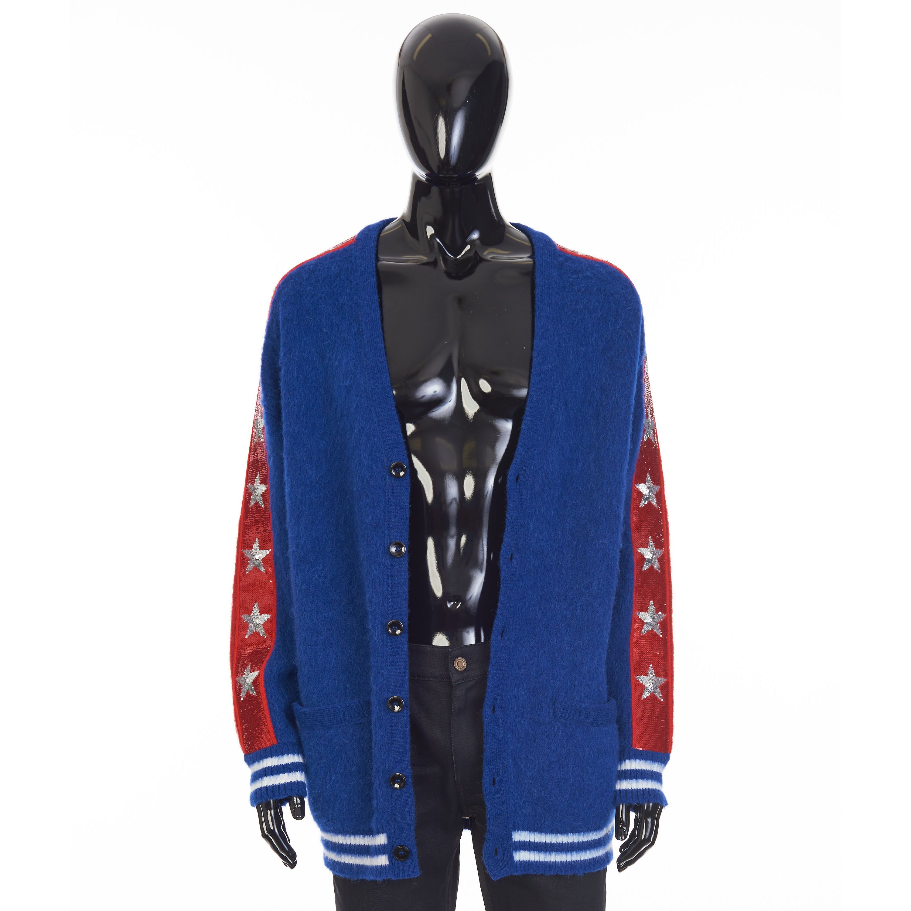 Celine Long Alpaca Wool Cardigan - Sequin Embroidery Size US M / EU 48-50 / 2 - 2 Thumbnail