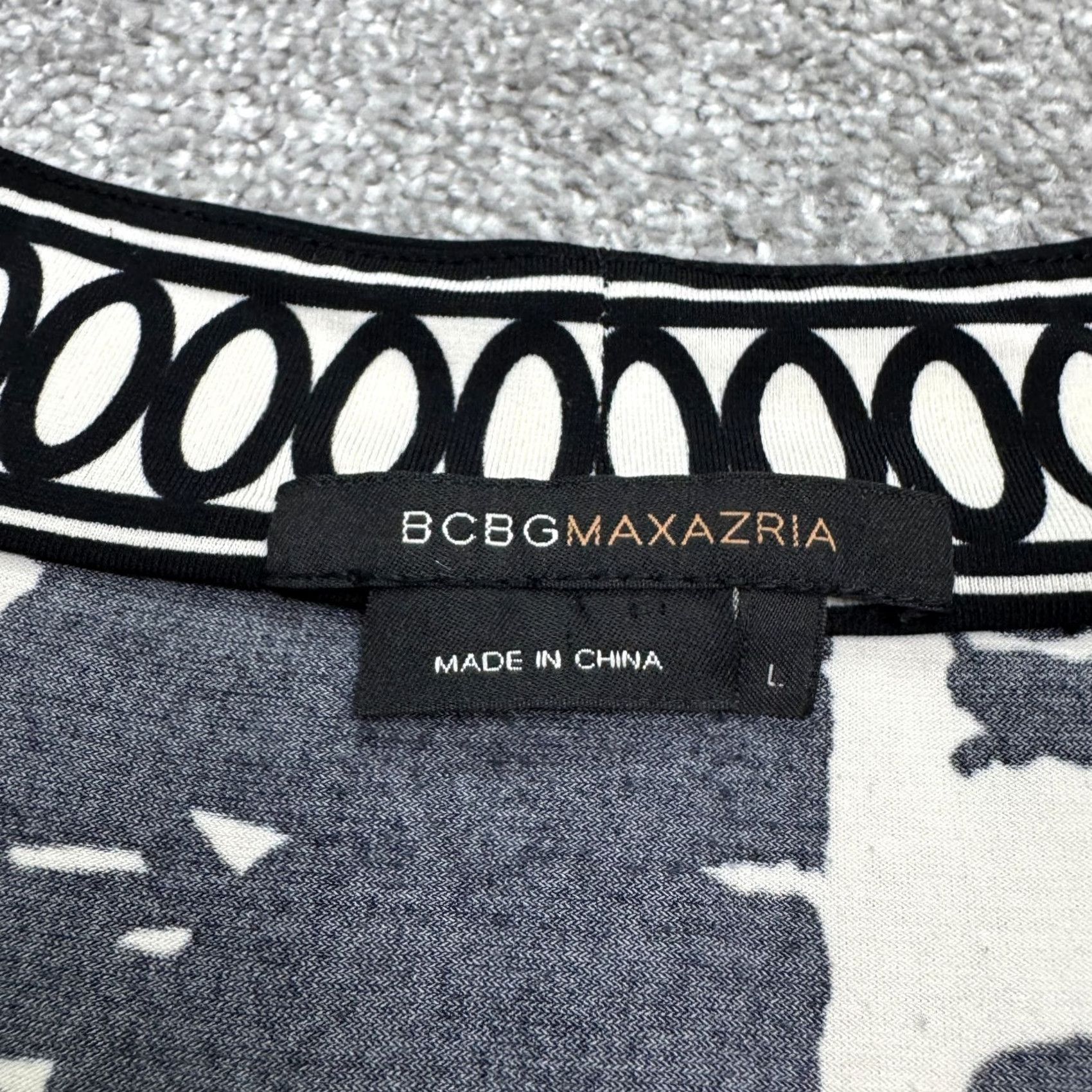 Bcbgmaxazria BCBMaxazria Kimono Tunic Wrap Top Womens XL Multicolor Abstract Blouse Belted 3/4 Sleeve V-Neck Casual Shine Size XL / US 12-14 / IT 48-50 - 4 Thumbnail