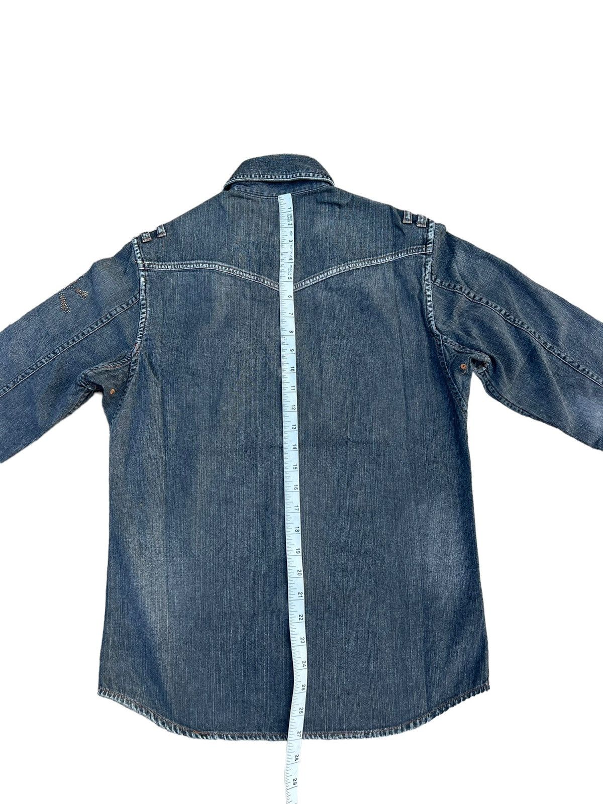 Mastermind Japan Vintage Roen Japan Skull Bones Fade Denim Western Shirt Size US S / EU 44-46 / 1 - 5 Thumbnail