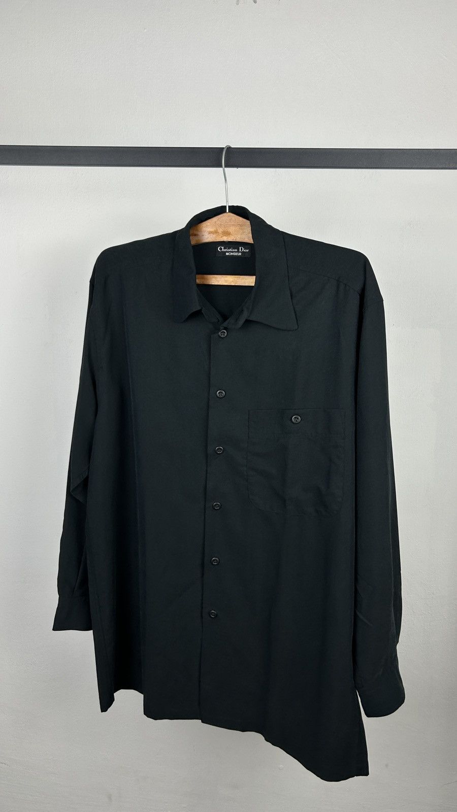 Christian Dior Monsieur × Vintage 1990s Christian Dior Monsieur - Black Shirt Size US L / EU 52-54 / 3 - 4 Thumbnail