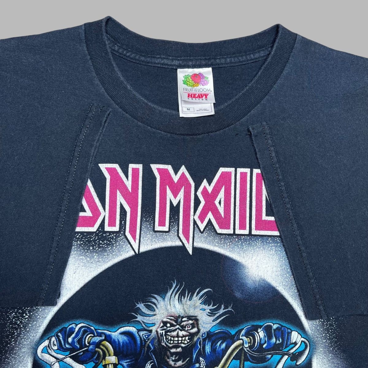 Band Tees × Vintage Iron Maiden Skeleton Riding Motorcycle Graphic Band Tee Size US M / EU 48-50 / 2 - 3 Thumbnail