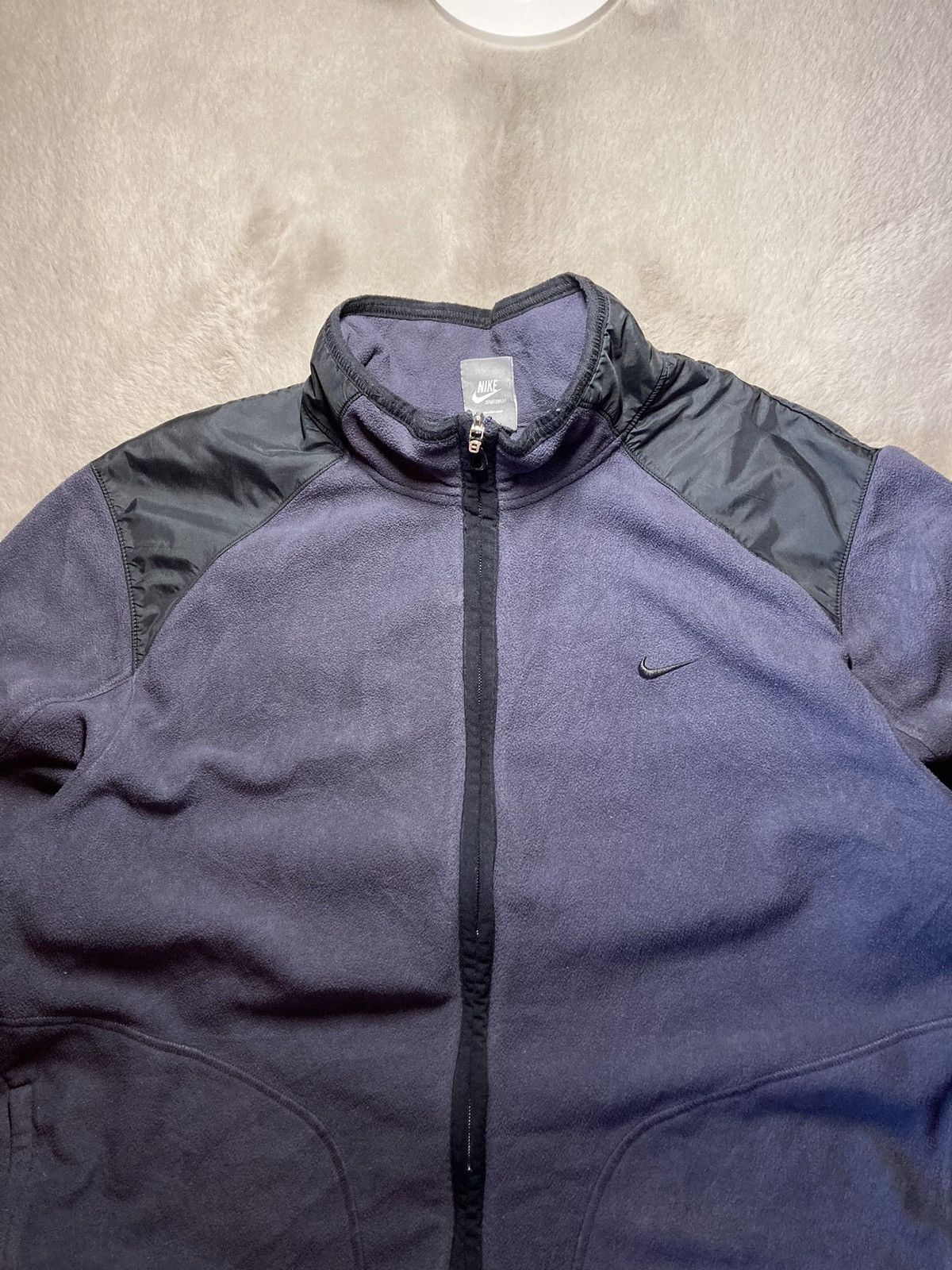 Nike × Vintage ⛩️Nike full-zip basic nylon fleece jacket vintage y2k swoosh Size US L / EU 52-54 / 3 - 3 Thumbnail