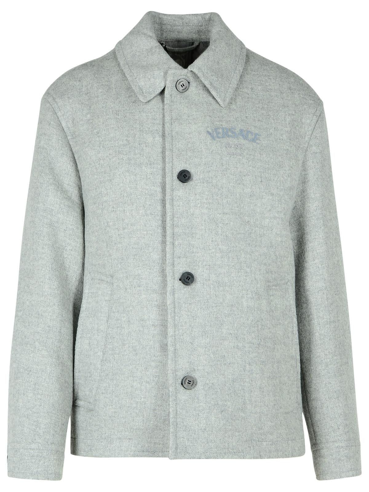 Versace VERSACE Grey Wool Jacket Size US XL / EU 56 / 4 - 1 Thumbnail