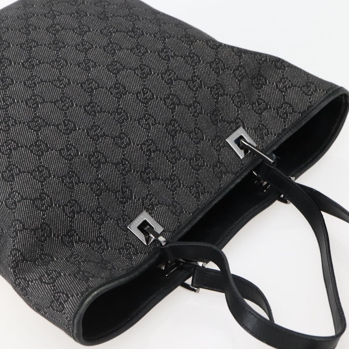 Gucci GUCCI GG Canvas Tote Bag Black Silver Size ONE SIZE - 6 Thumbnail