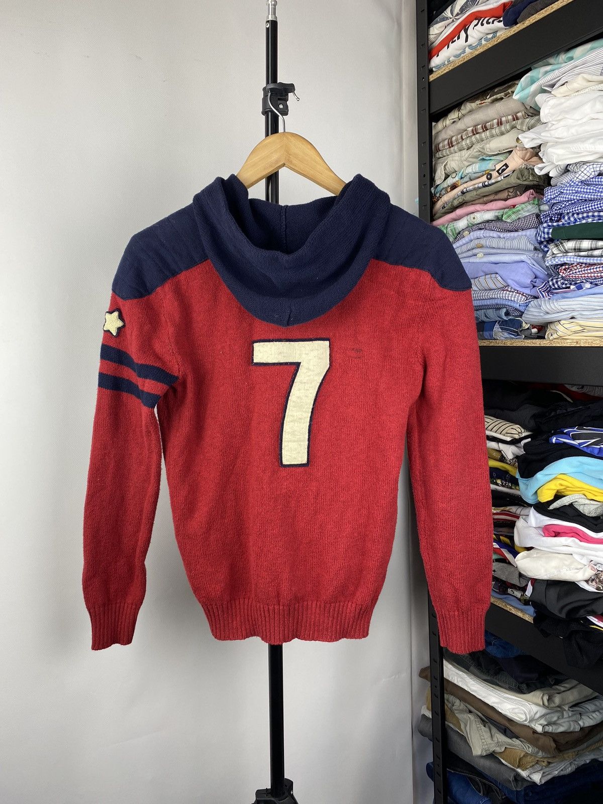 Polo Ralph Lauren × Vintage Polo Ralph Lauren Womens Medium Sweater Hoodie Red Designer Size M / US 6-8 / IT 42-44 - 2 Thumbnail
