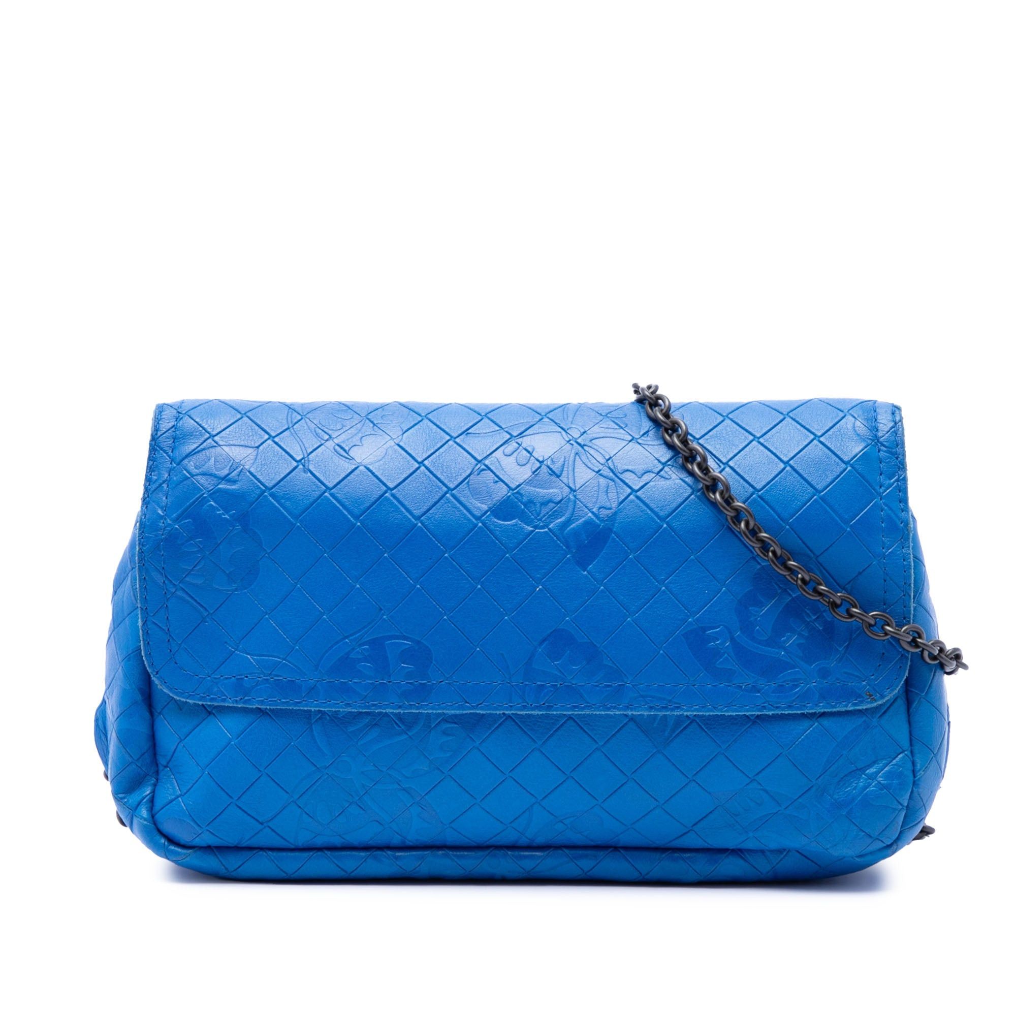 Bottega Veneta Small Calfskin Intrecciomirage Embossed Butterfly Chain Crossbody Size ONE SIZE - 1 Thumbnail