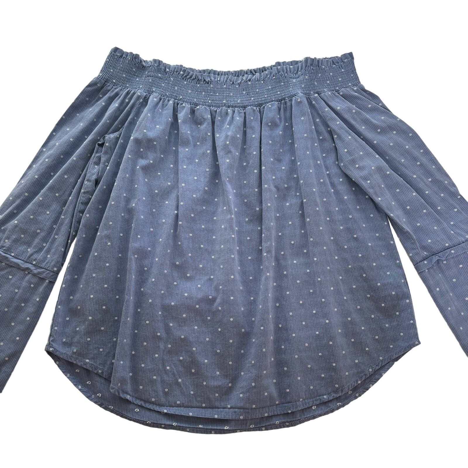 Other Maette by Stella & Dot Blue and White Off Shoulder Size M Size M / US 6-8 / IT 42-44 - 1 Thumbnail