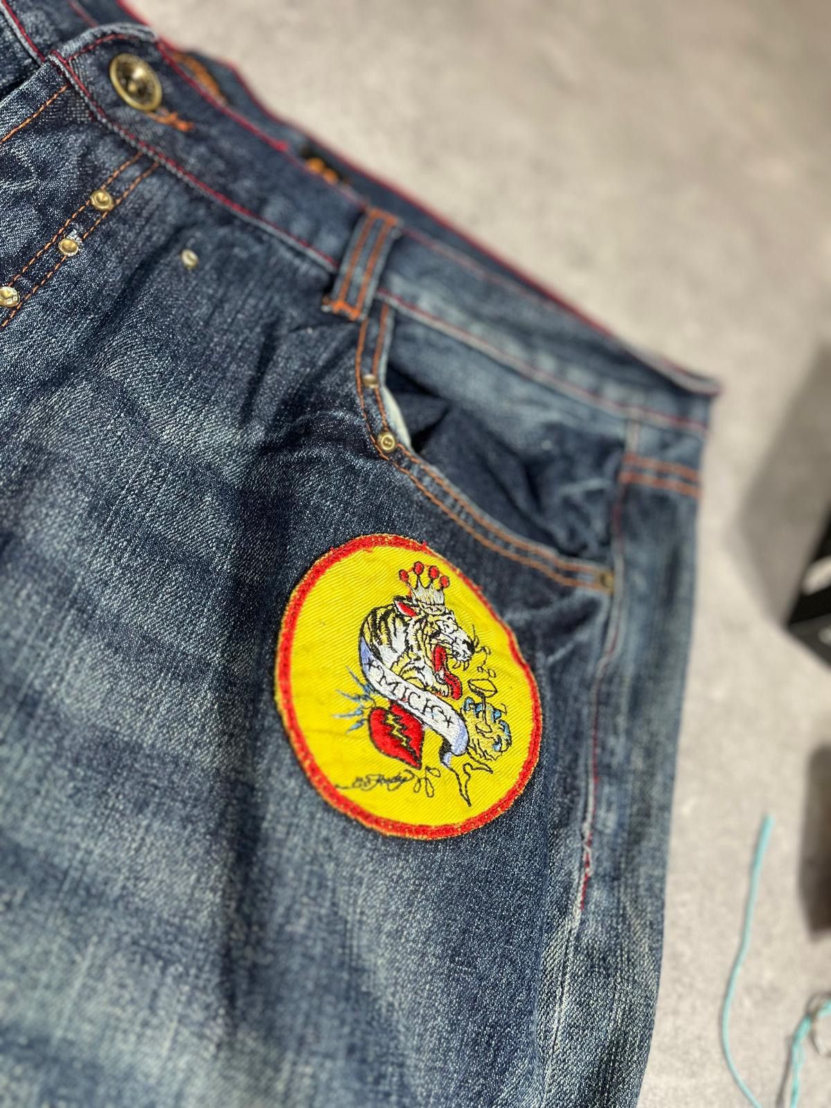 Ed Hardy Vintage Y2k Ed Hardy by Christian Audigier Denim Pants 00s Size US 42 / EU 58 - 5 Thumbnail