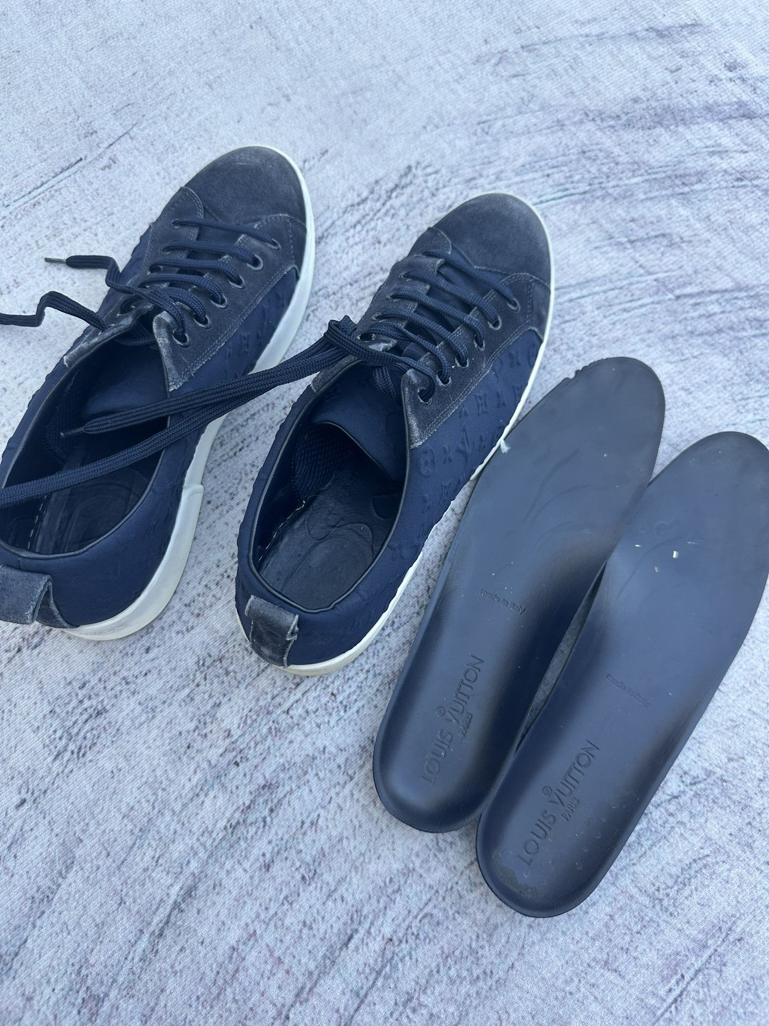 Louis Vuitton Louis Vuitton Sneakers Navy Suede LV Monogram Logo Shoes Size US 9 / IT 39 - 9 Thumbnail