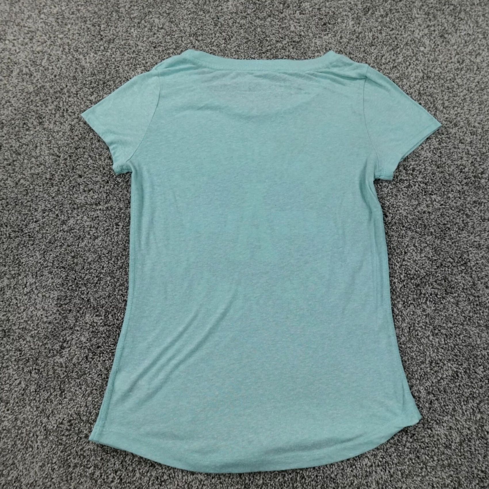 Vintage Aeropostale Shirt Women's Large Blue Yellow Spellout Casual Preppy Lightweight Short Sleeve T-Shirt Cap Sleeve Cotton Polyester Embroidered Size L / US 10 / IT 46 - 4 Thumbnail