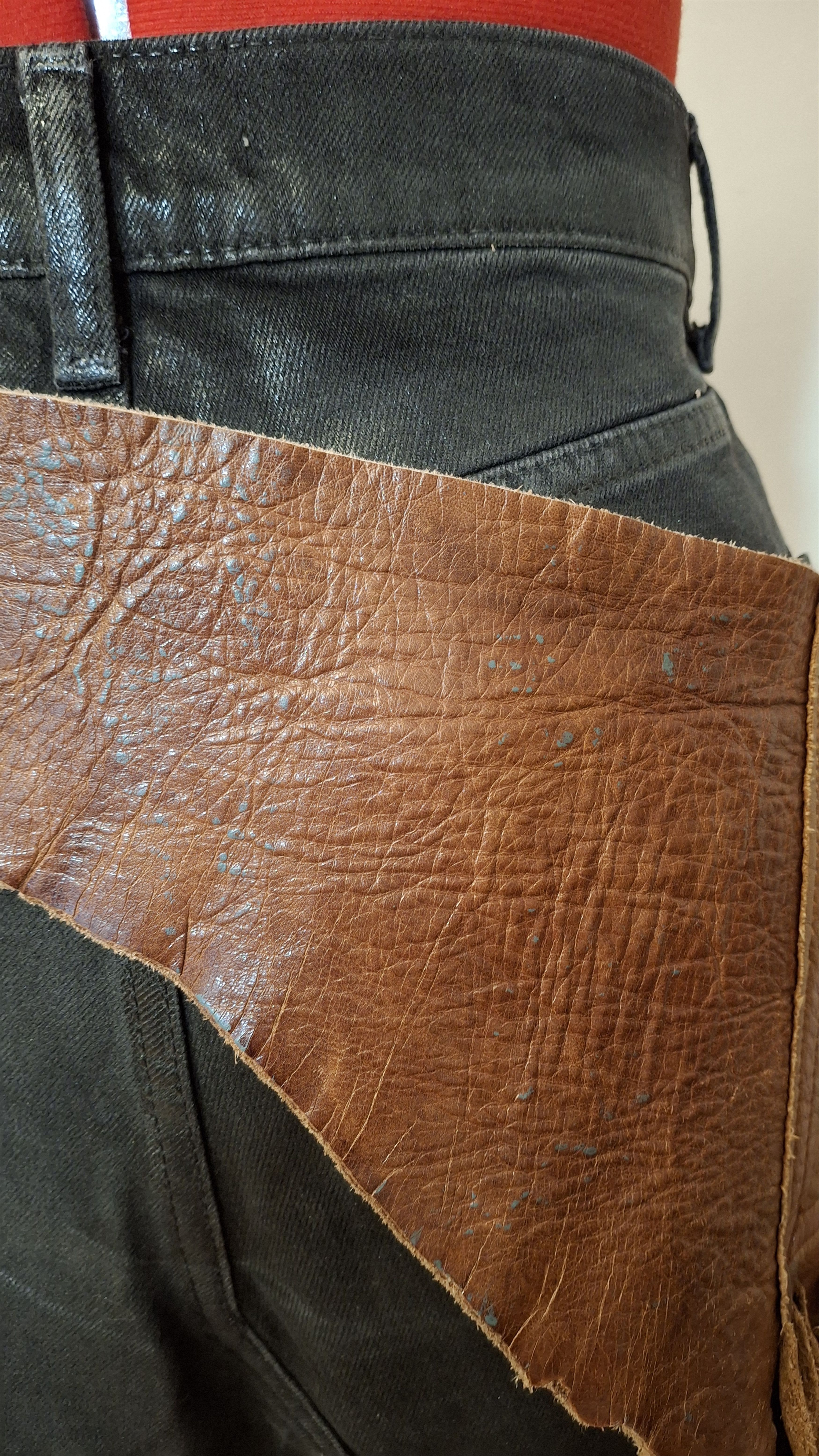 Vintage Vintage Handmade Western Leather Hip Pouch Belt Size 38 - 4 Thumbnail