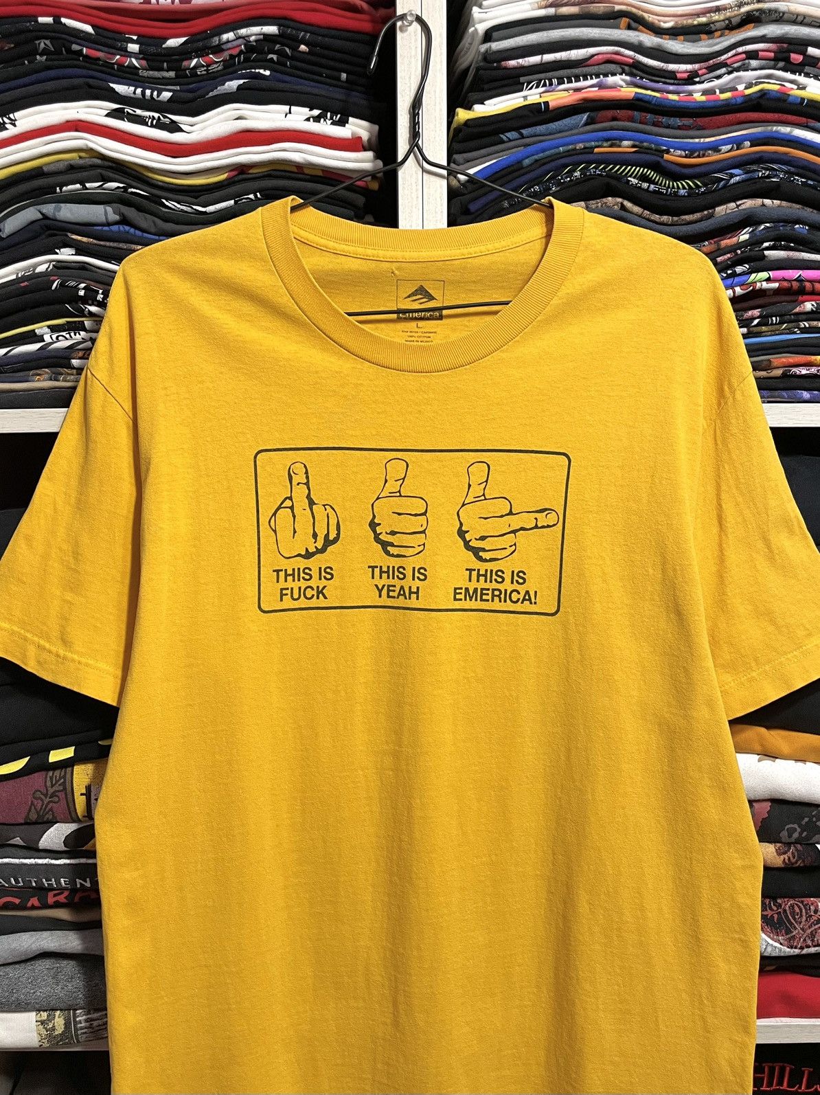 Emerica Vintage Y2K Fuck You Middle Finger Emerica Hook Ups T-Shirt Size US L / EU 52-54 / 3 - 1 Thumbnail