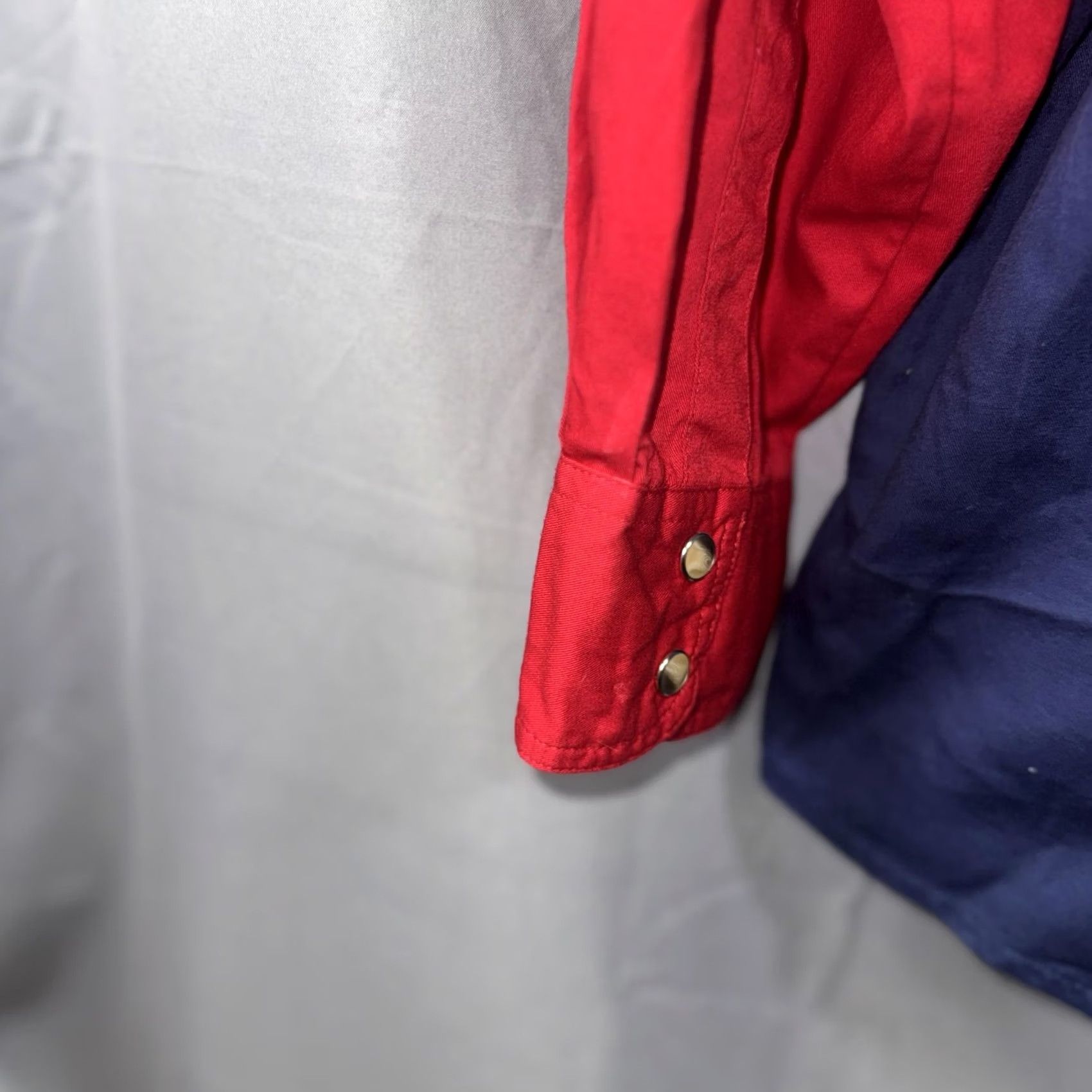 Wrangler VINTAGE Wrangler Shirt Mens Large Blue Red Western Snap Long Sleeve Texas Flag MH1046M Size US L / EU 52-54 / 3 - 4 Thumbnail