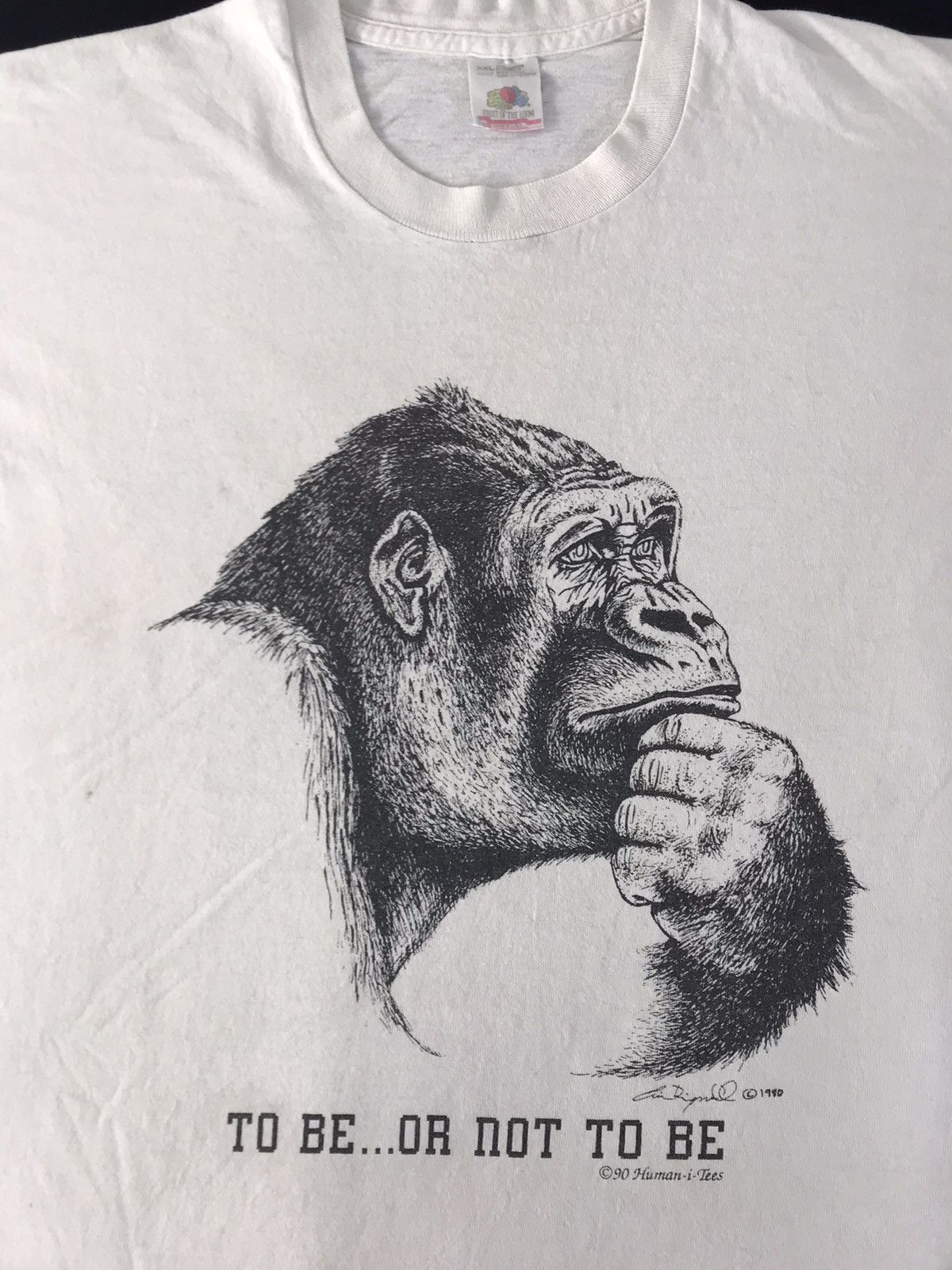 Japanese Brand 90s Human I Tees To Be Or Not To Be Humour Big Ape Printed Size US XL / EU 56 / 4 - 4 Thumbnail