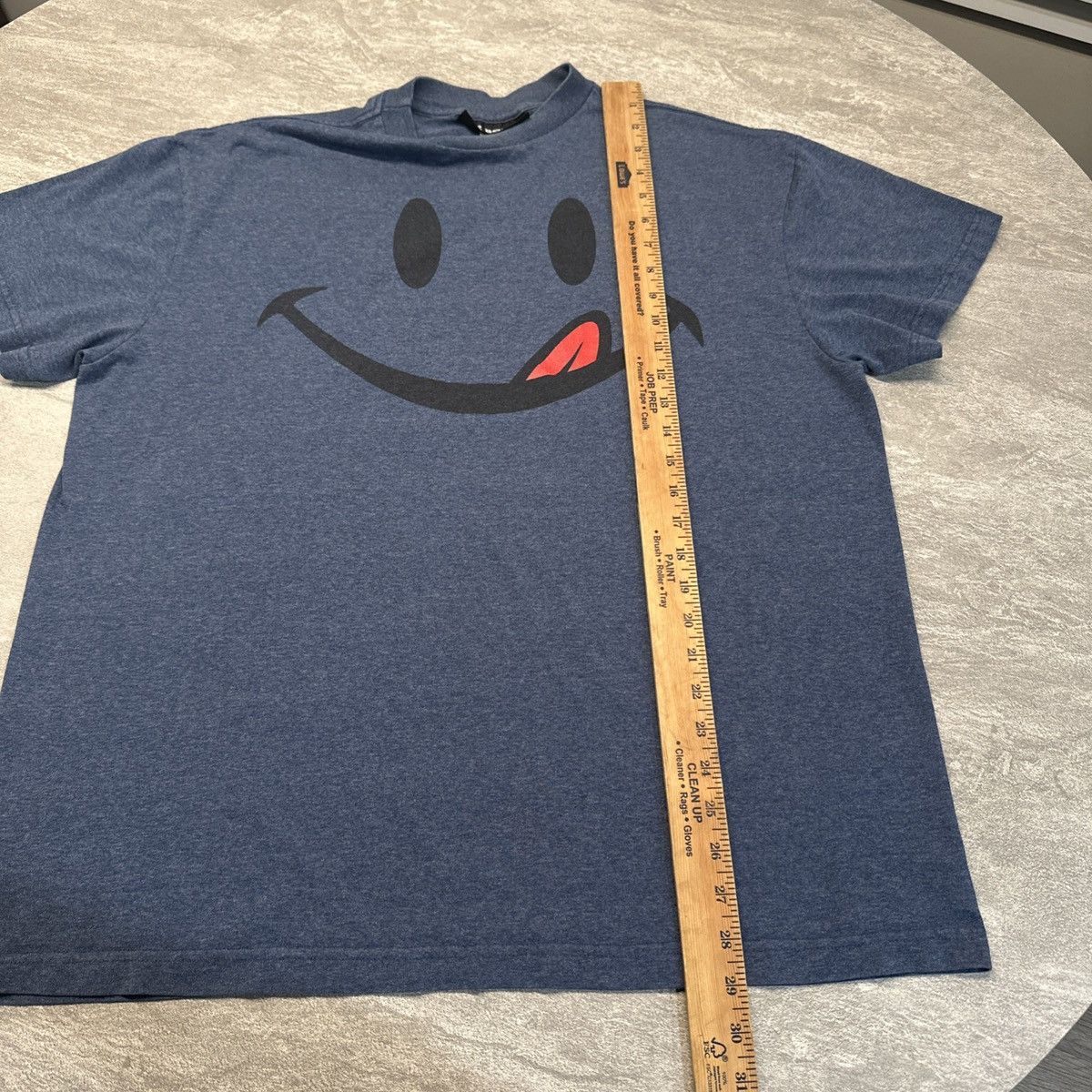 Joe Boxer × Vintage Vintage 90s Joe Boxer T Shirt Size XL Blue Smiley Face AOP Size US XL / EU 56 / 4 - 5 Thumbnail