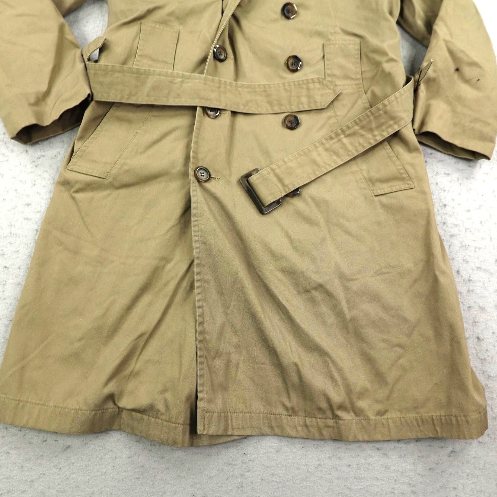 Rains VINTAGE Harbormaster Trench Coat Mens 38 Beige Belted Classic Rain Jacket Lined Coat Size US XXS / EU 40 - 3 Thumbnail
