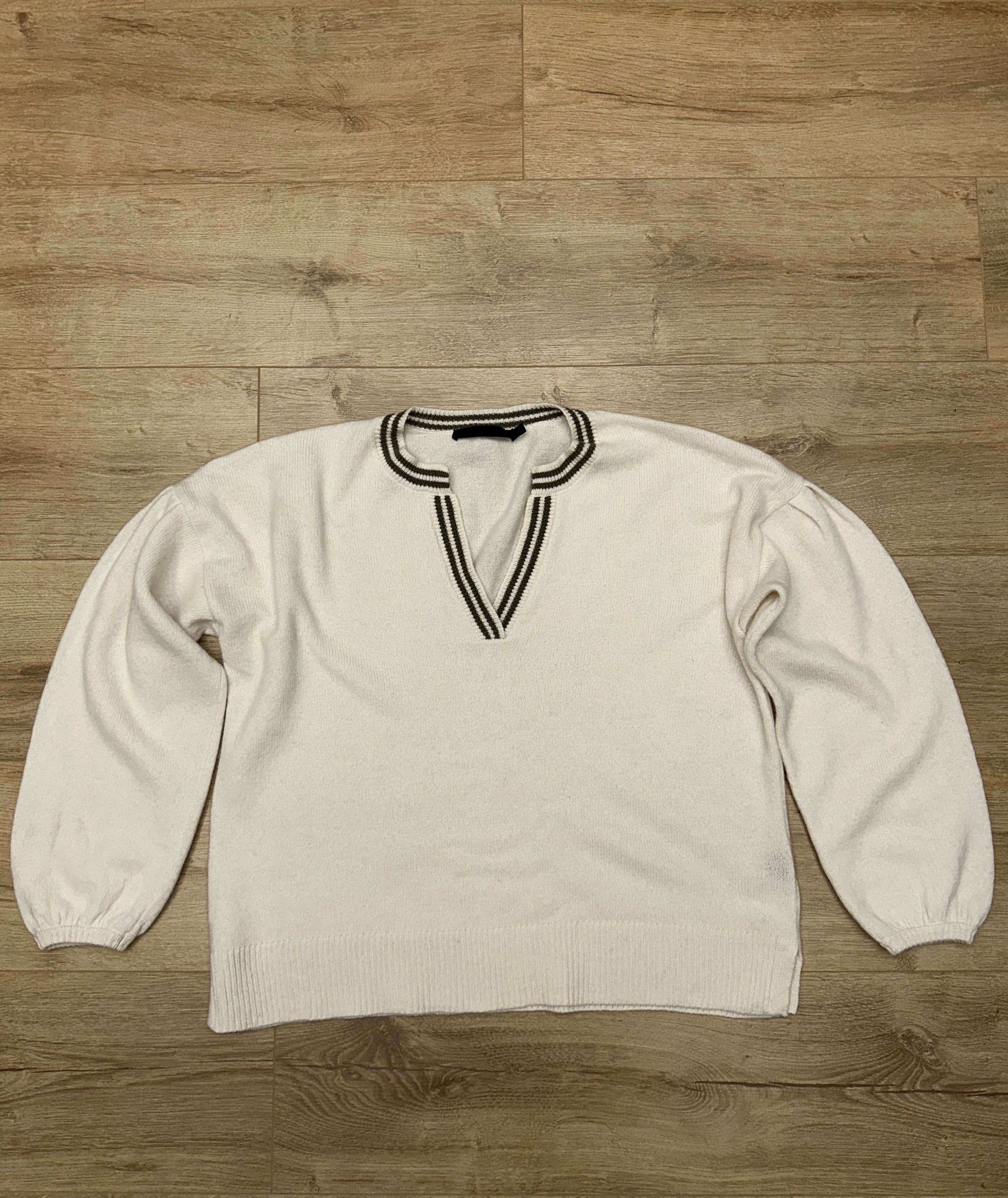 Other Jenni Kayne Wool Cashmere Knit Striped Trim Pullover Size L Size L / US 10 / IT 46 - 6 Thumbnail