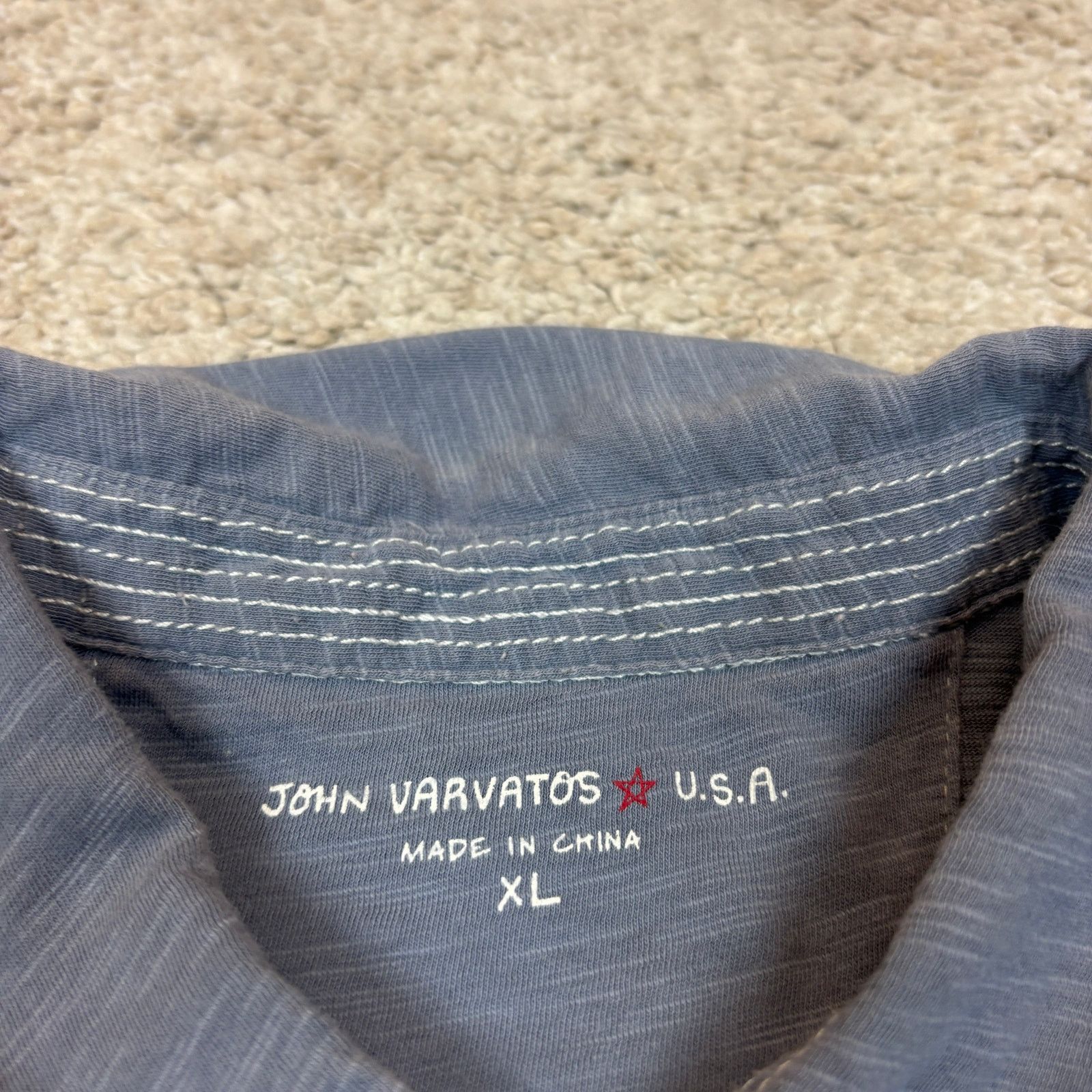 John Varvatos John Varvatos Star USA Cotton Slub Polo Shirt Men's XL Size US XL / EU 56 / 4 - 4 Thumbnail