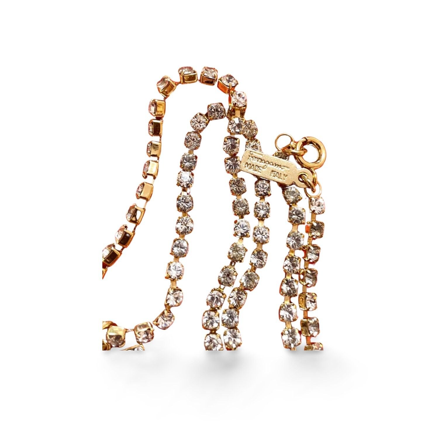 Salvatore Ferragamo MINT. Vintage Salvatore Ferragamo crystal gancini necklace. Size ONE SIZE - 6 Thumbnail