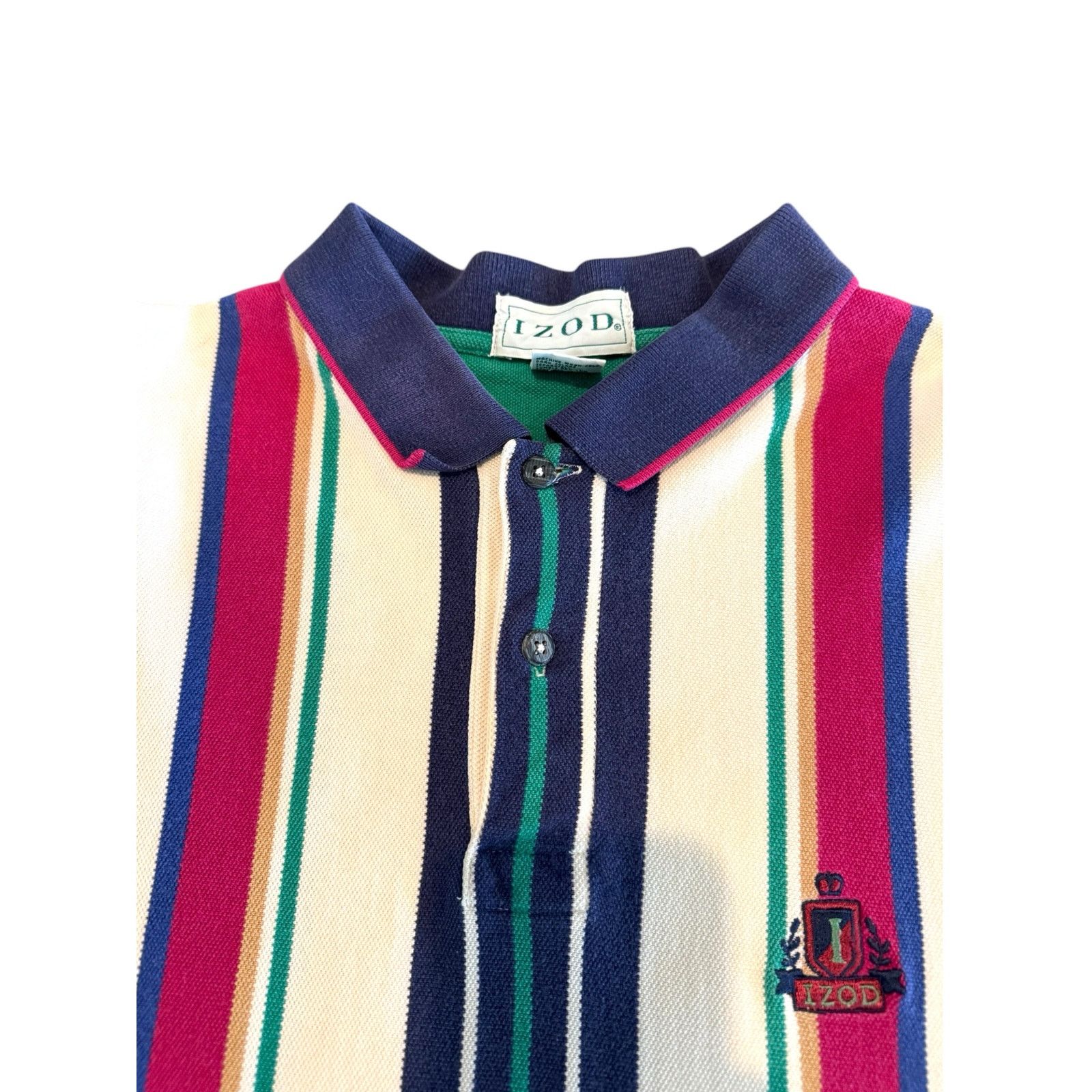Izod IZOD 90s Mens Size XL Polo Stripe Collard Shirt Short Sleeve Size US XL / EU 56 / 4 - 4 Thumbnail