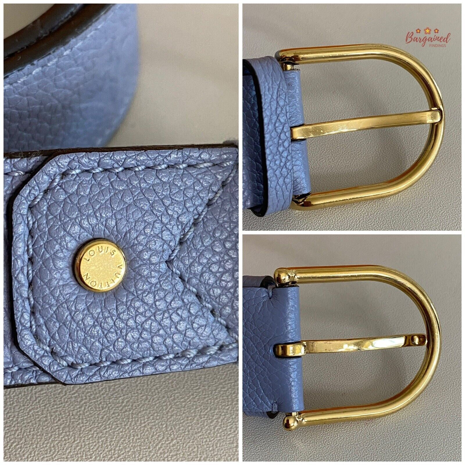 Louis Vuitton Louis Vuitton Blue Monogram Empreinte Leather Sun Belt Size ONE SIZE - 9 Thumbnail