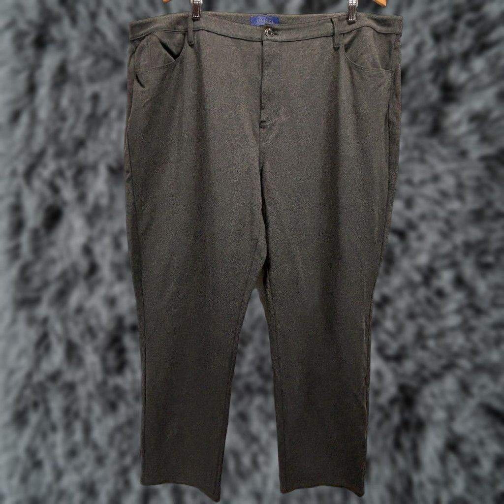Talbots Talbots Pants Women 24W Gray Knit High Waist Straight Leg Dress Pants Career Business Womens Size 42" / US 20 - 1 Thumbnail