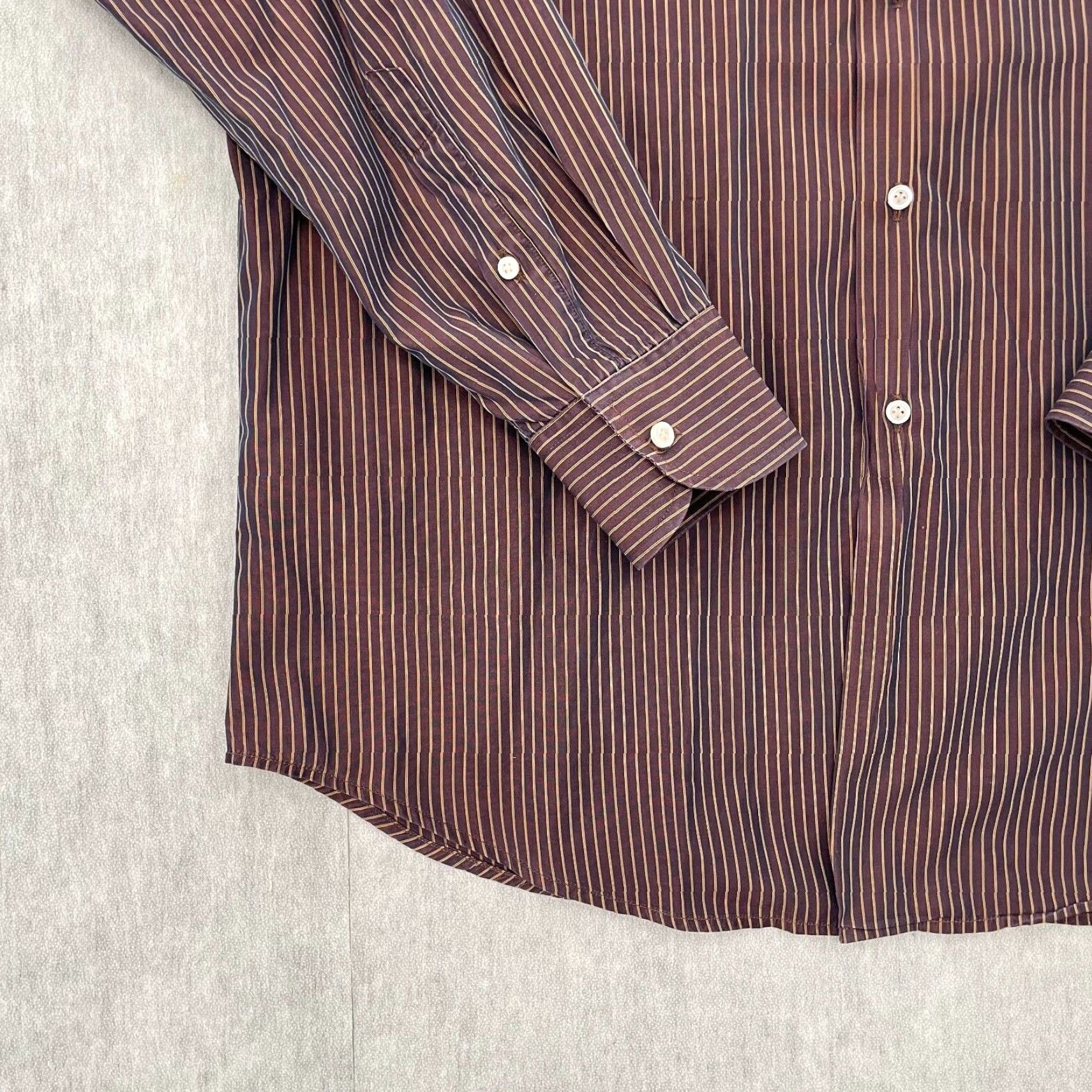 Vintage VINTAGE Luciano Barbera Shirt Mens XL Long Sleeve Button Up Striped Purple Italy Designer Size US XL / EU 56 / 4 - 4 Thumbnail