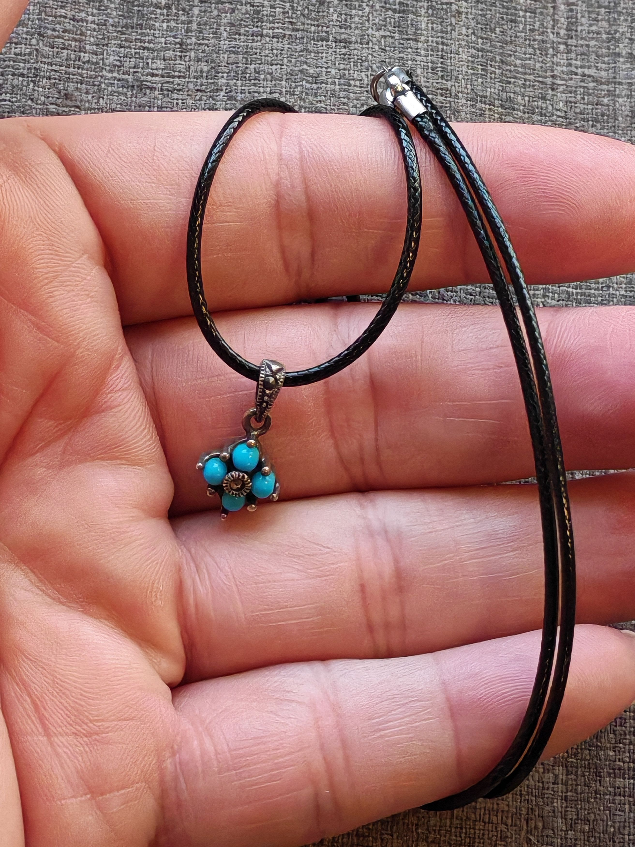 Vintage Vintage Old Native Turquoise Sterling 925 Silver Size ONE SIZE - 3 Thumbnail