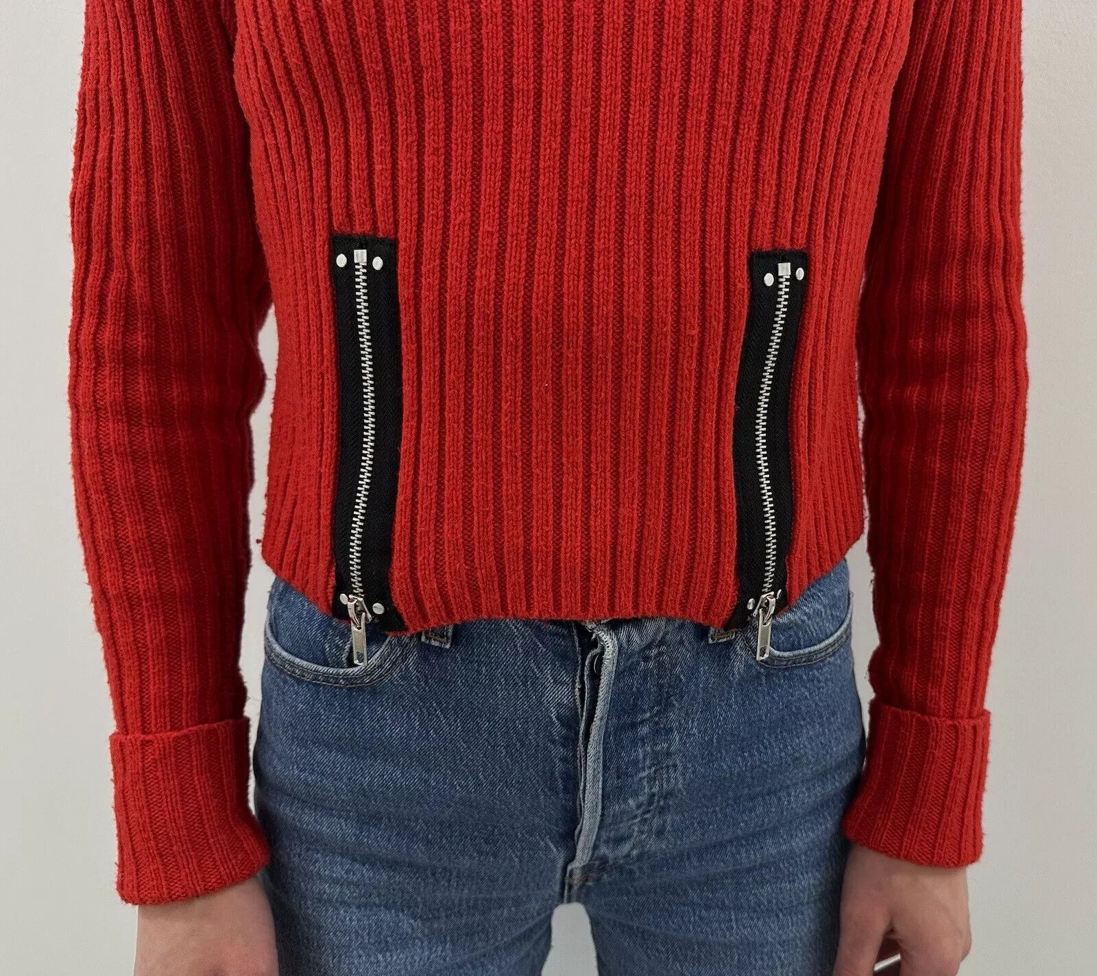 Jean Paul Gaultier Jean Paul Gaultier Lindex Knit Red Sweater Womens Size XS Size XS / US 0-2 / IT 36-38 - 11 Thumbnail