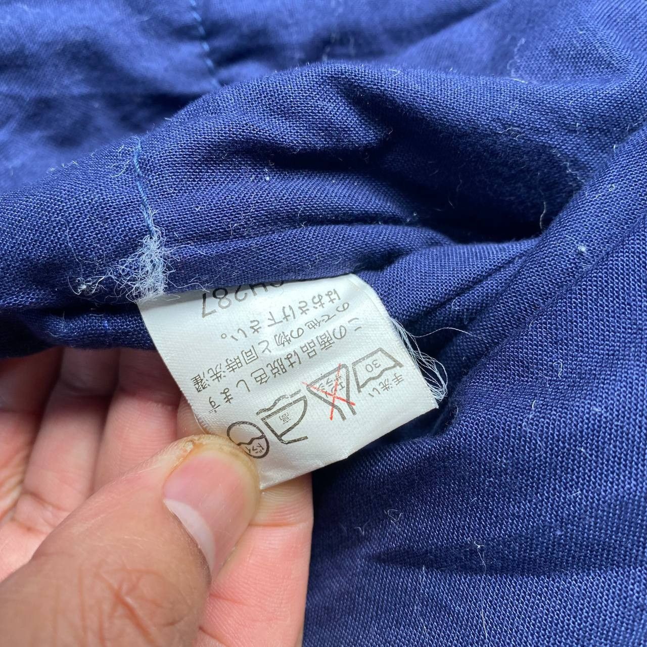 Vintage Vintage 90s Asymmetric Denim Bomber Jacket Like Issey Miyake Size US L / EU 52-54 / 3 - 14 Thumbnail