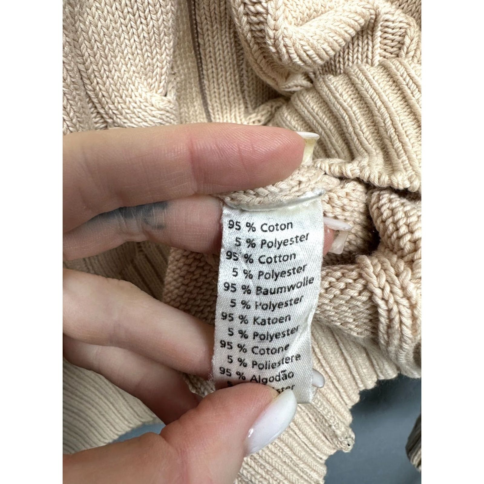 Lacoste Lacoste Vintage Mens Cotton Knit Full Zip Sweater Size M Beige Logo Knit Full Zip Sweater Mens M Beige Lacoste Vintage Cotton Knit Full Zip Sweater Size US M / EU 48-50 / 2 - 6 Thumbnail