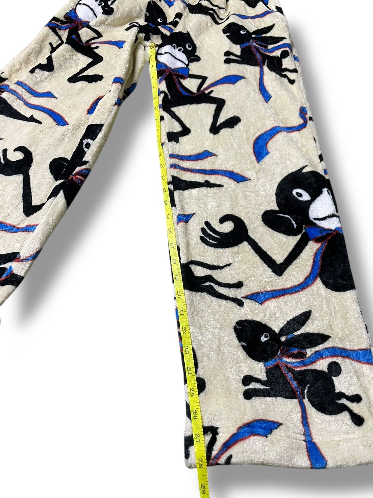 Japanese Brand × Vintage Japanese Brand Monkey Printed Fleece Pants (87) Size US 26 / EU 42 - 4 Thumbnail