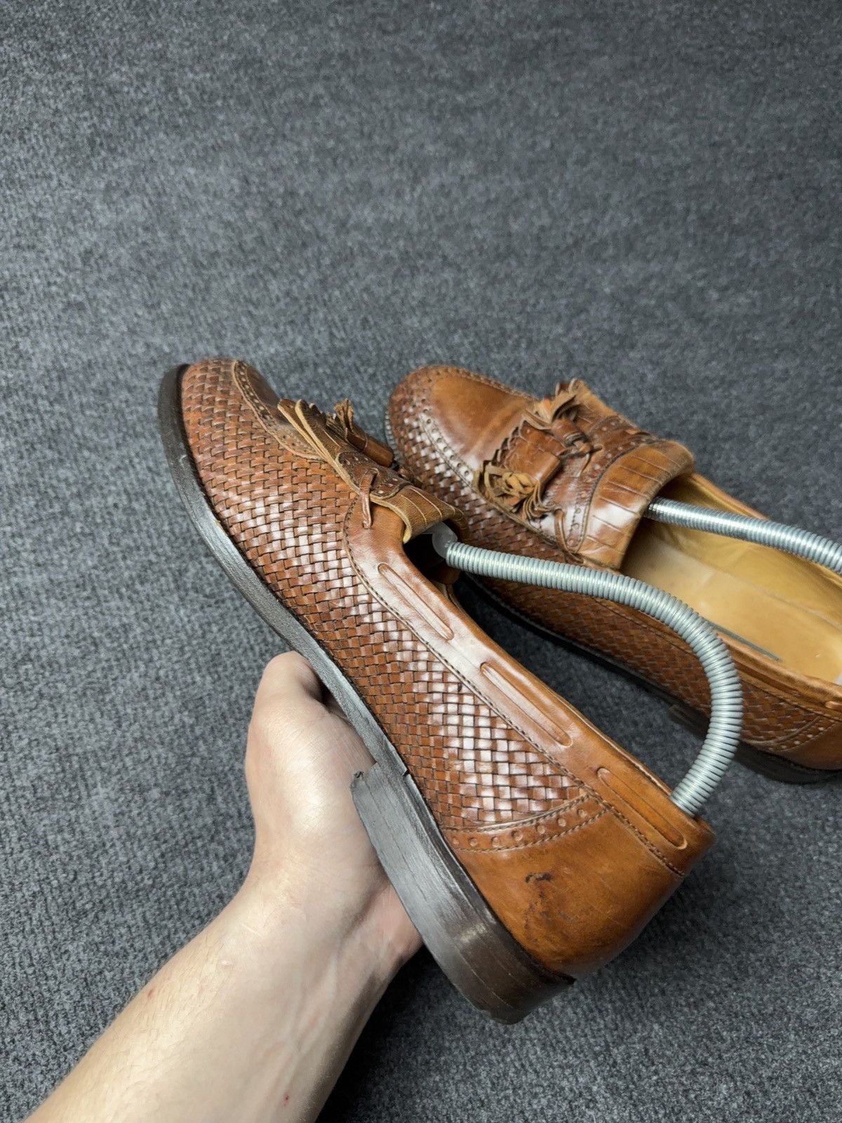 Bally Luxury Bally Woven Leather Tassel Loafers Brown Italy 42.5 Size US 9.5 / EU 42-43 - 6 Thumbnail