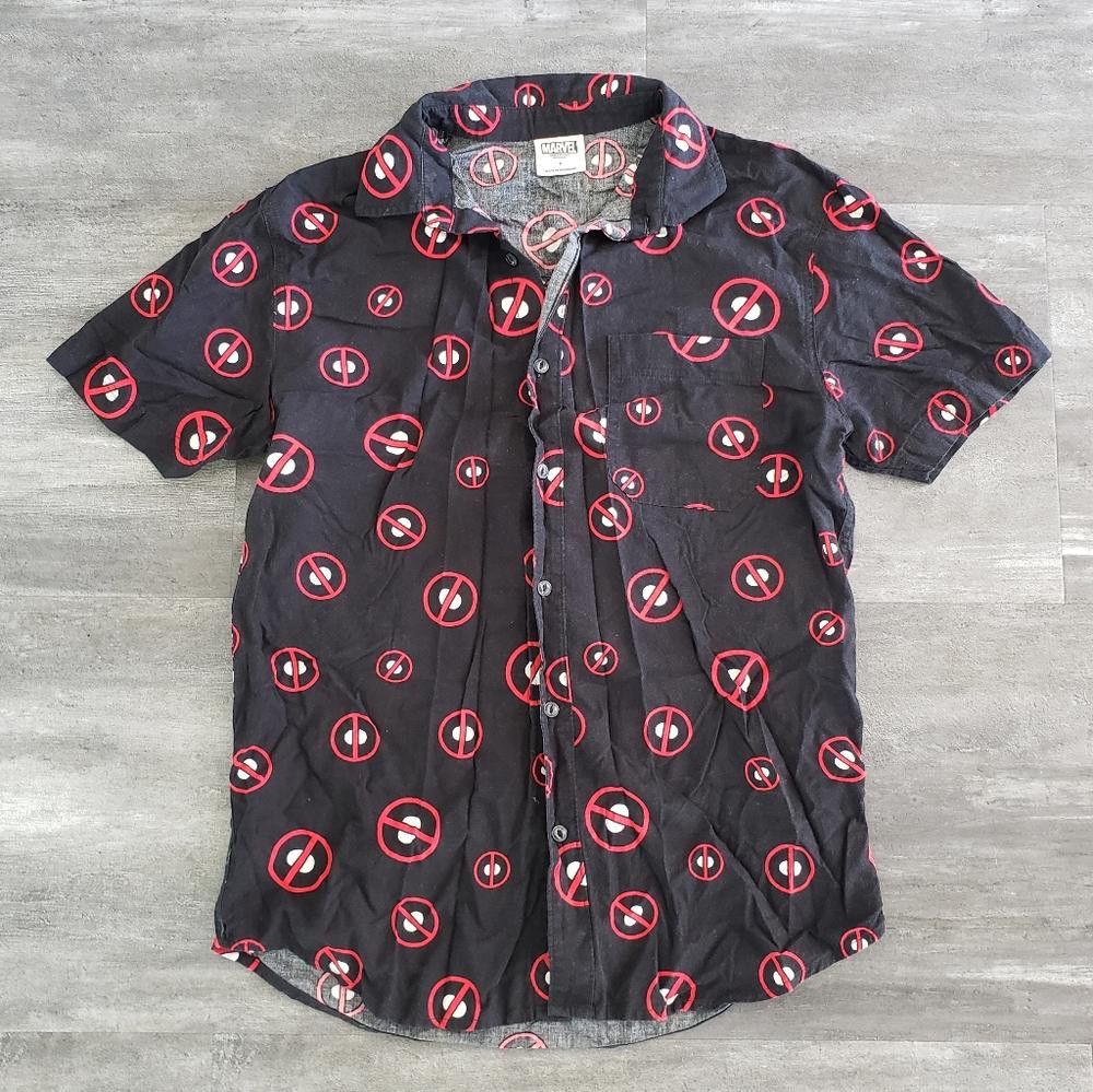 Marvel Comics Black Marvel Deadpool Icon Button Down Size US S / EU 44-46 / 1 - 1 Thumbnail