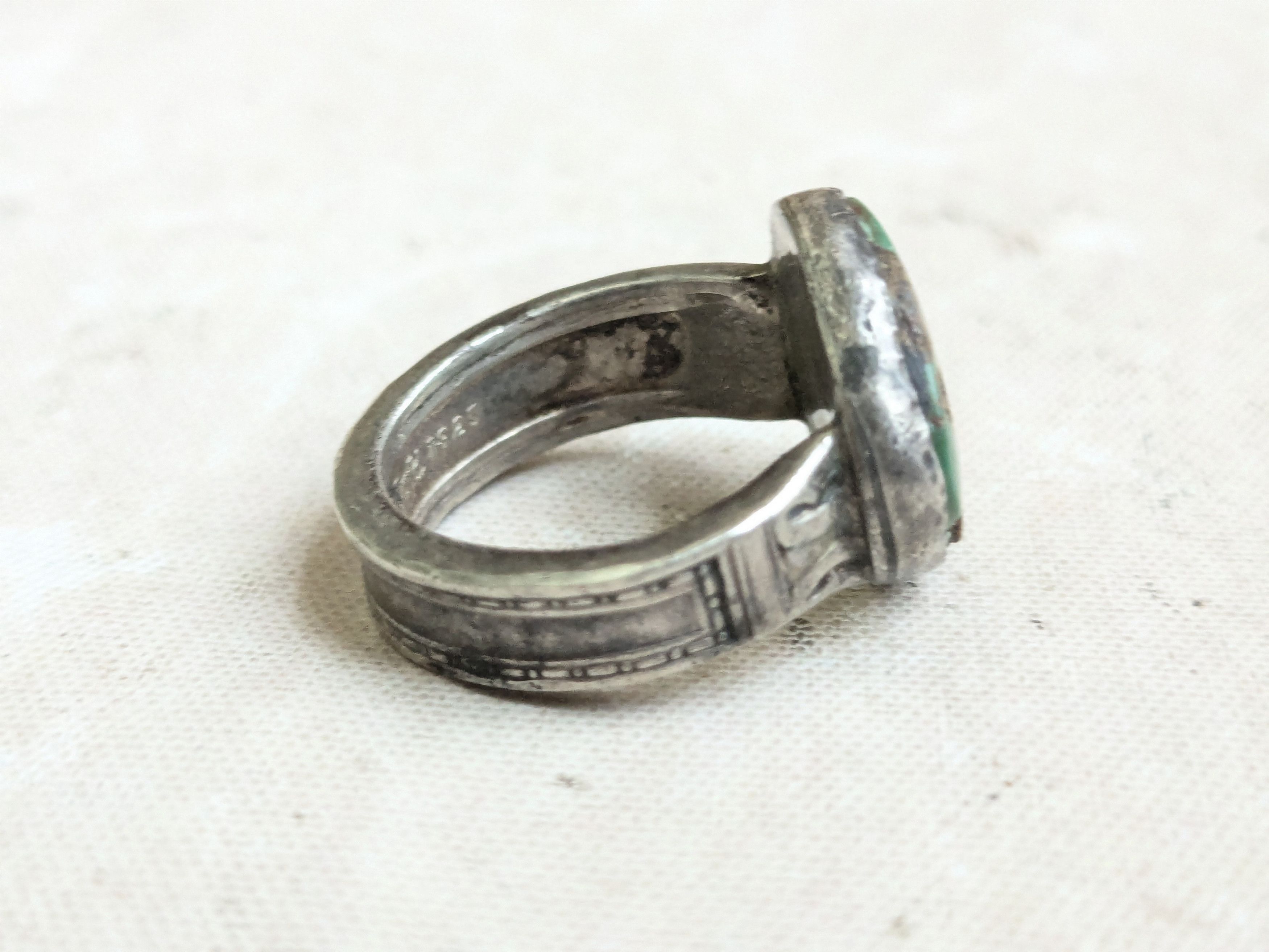 Sterling Silver Vintage Sterling Silver Band Ring Turquoise 8.5 Size ONE SIZE - 9 Thumbnail