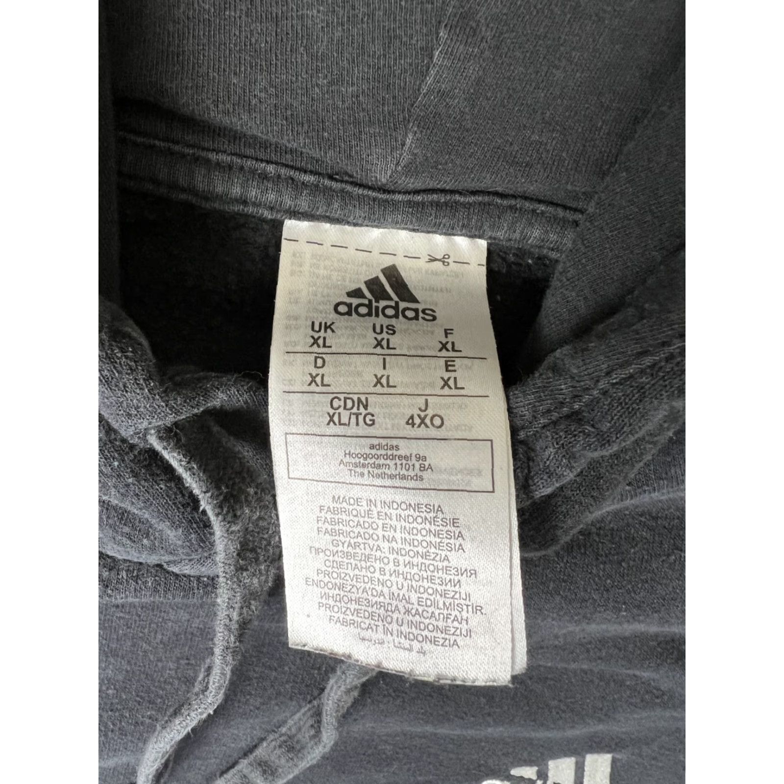 Adidas VINTAGE adidas Hoodie Adult Large Black Fleece Logo Pullover Hooded Regular Sweatshirt Y2K Size US L / EU 52-54 / 3 - 3 Thumbnail