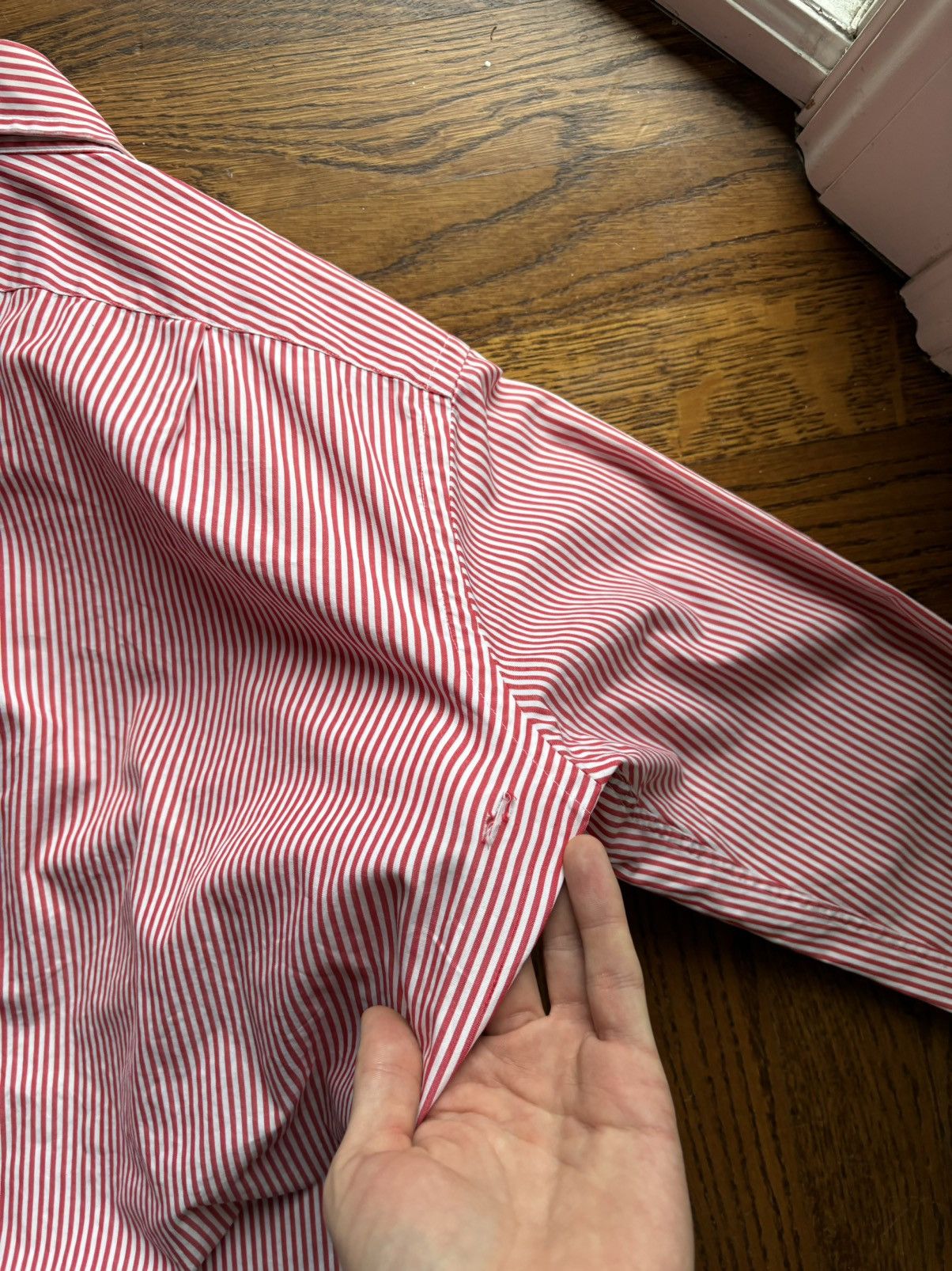 T.M. Lewin × Vintage 1960s T.M. Lewin & Sons Oxford Shirt Vintage England Stripe Size 38R - 14 Thumbnail